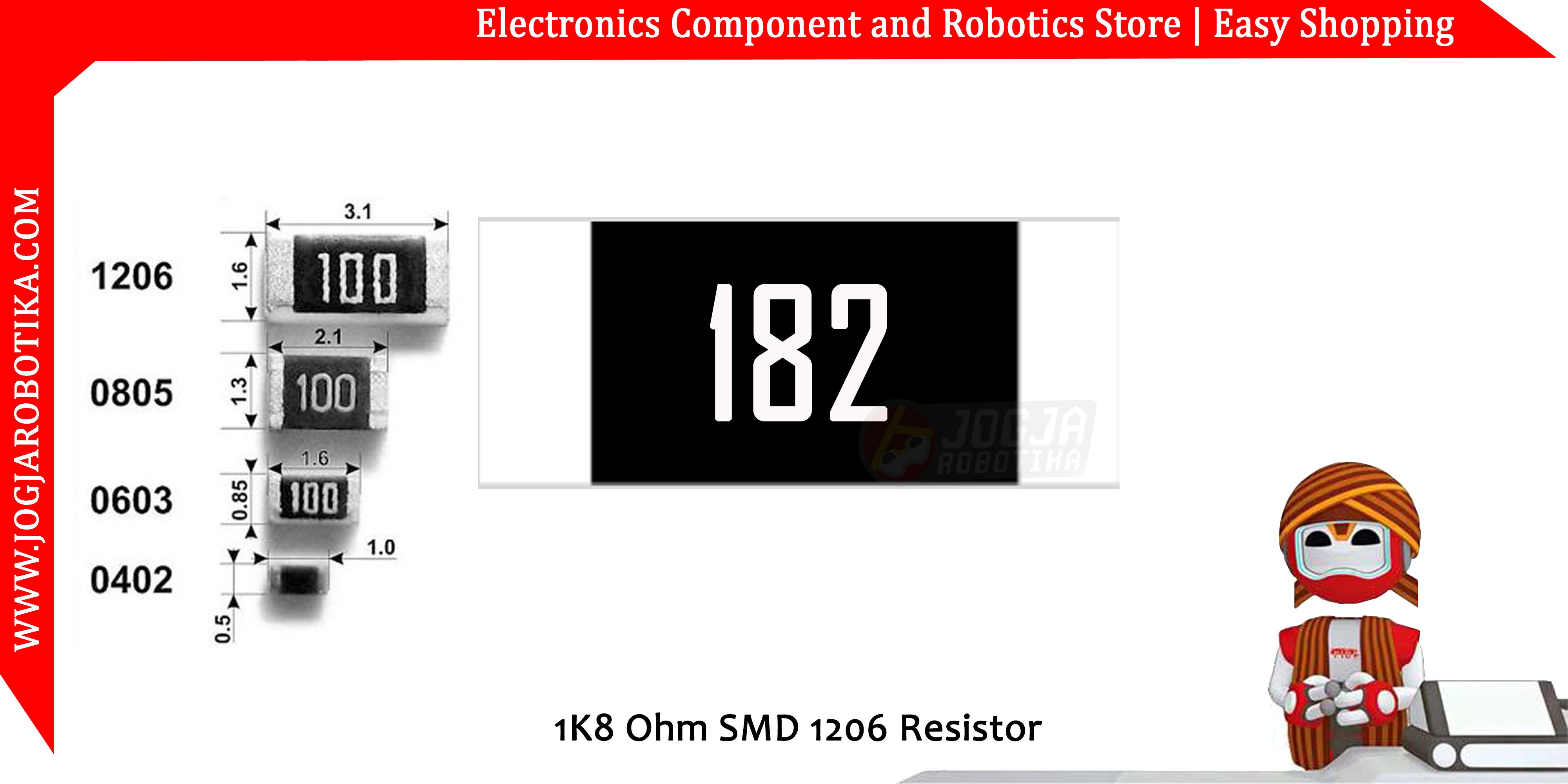 1K8 Ohm SMD 1206 Resistor