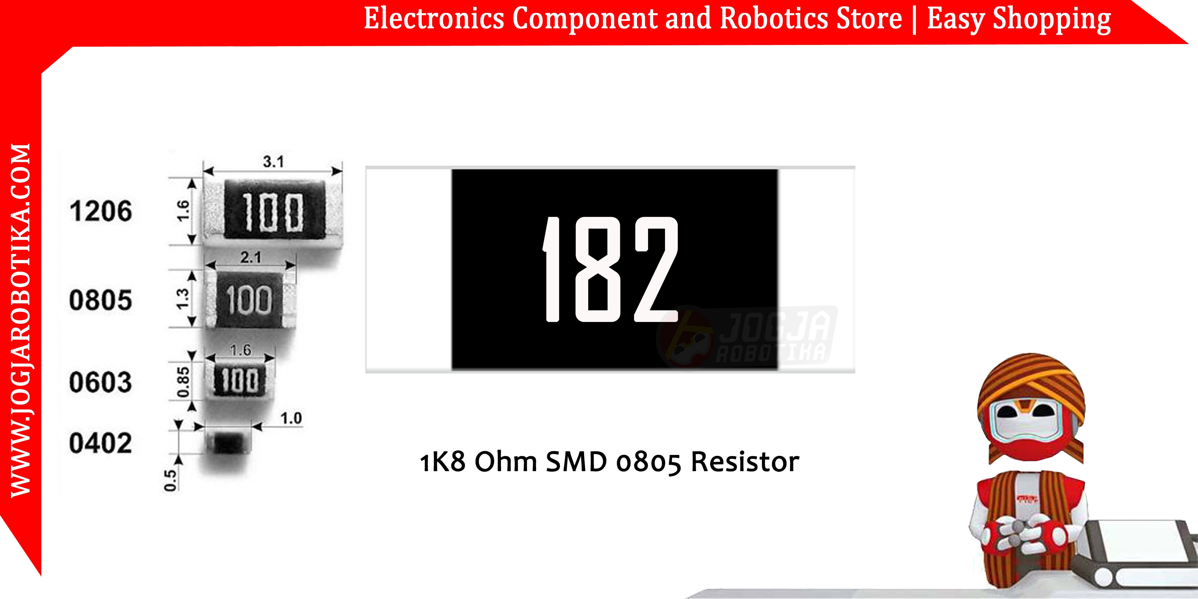 1K8 Ohm SMD0805 Resistor