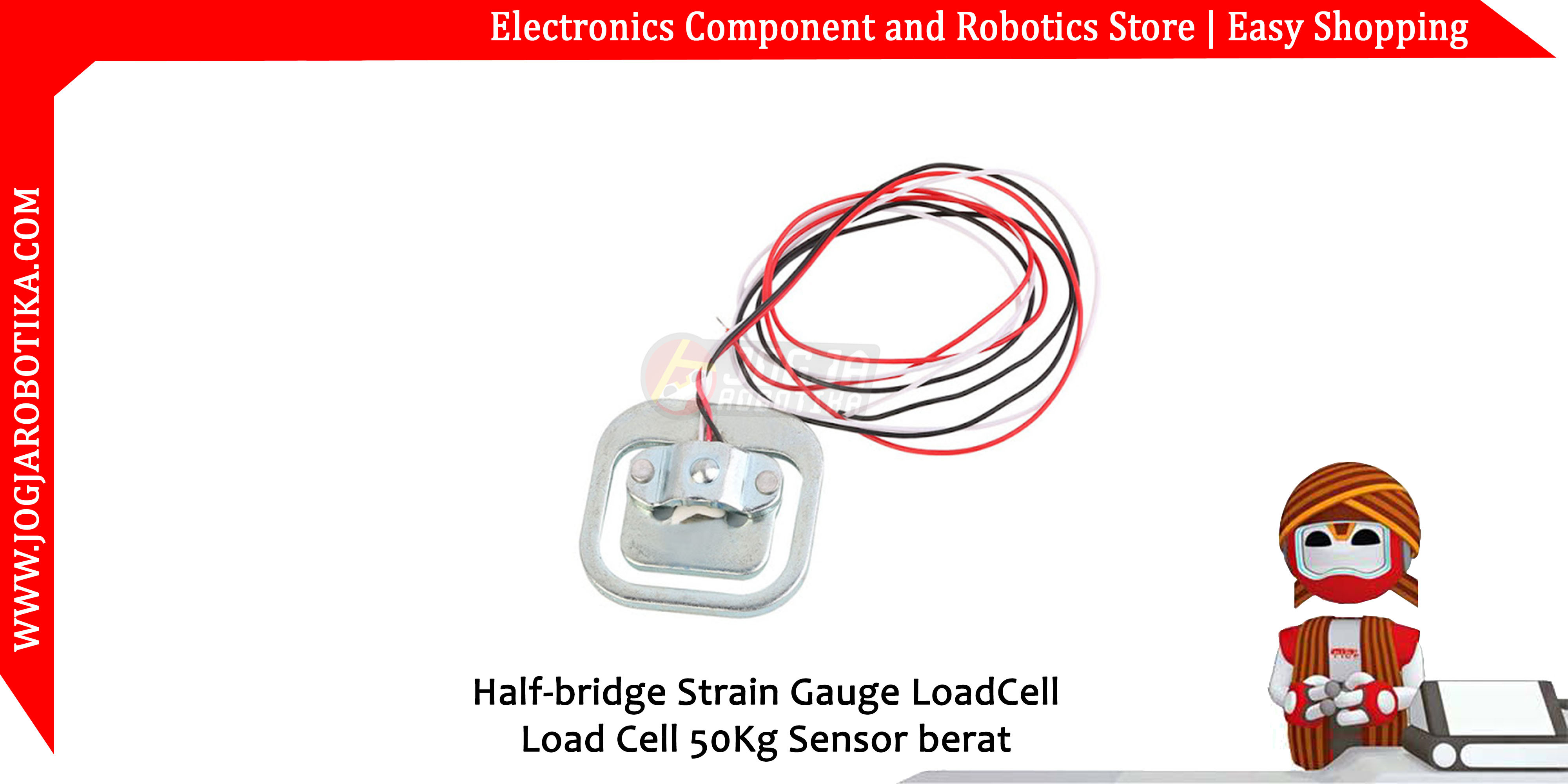 Half-bridge Strain Gauge LoadCell Load Cell 50Kg Sensor berat