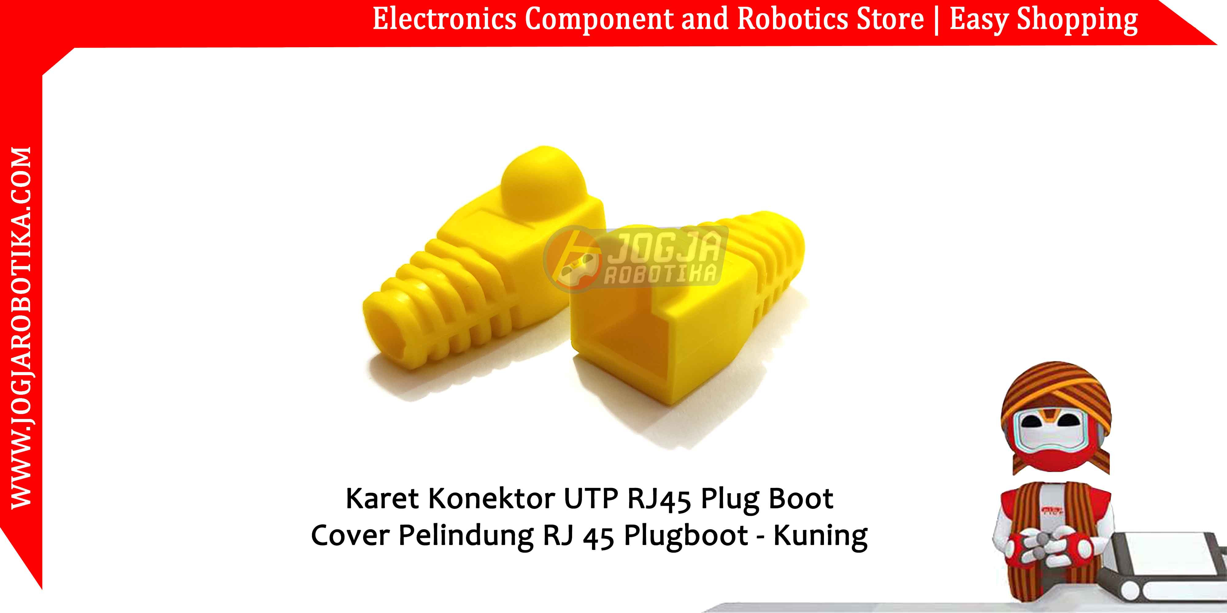 Karet Konektor UTP RJ45 Plug Boot Cover Pelindung RJ 45 Plugboot - Kuning