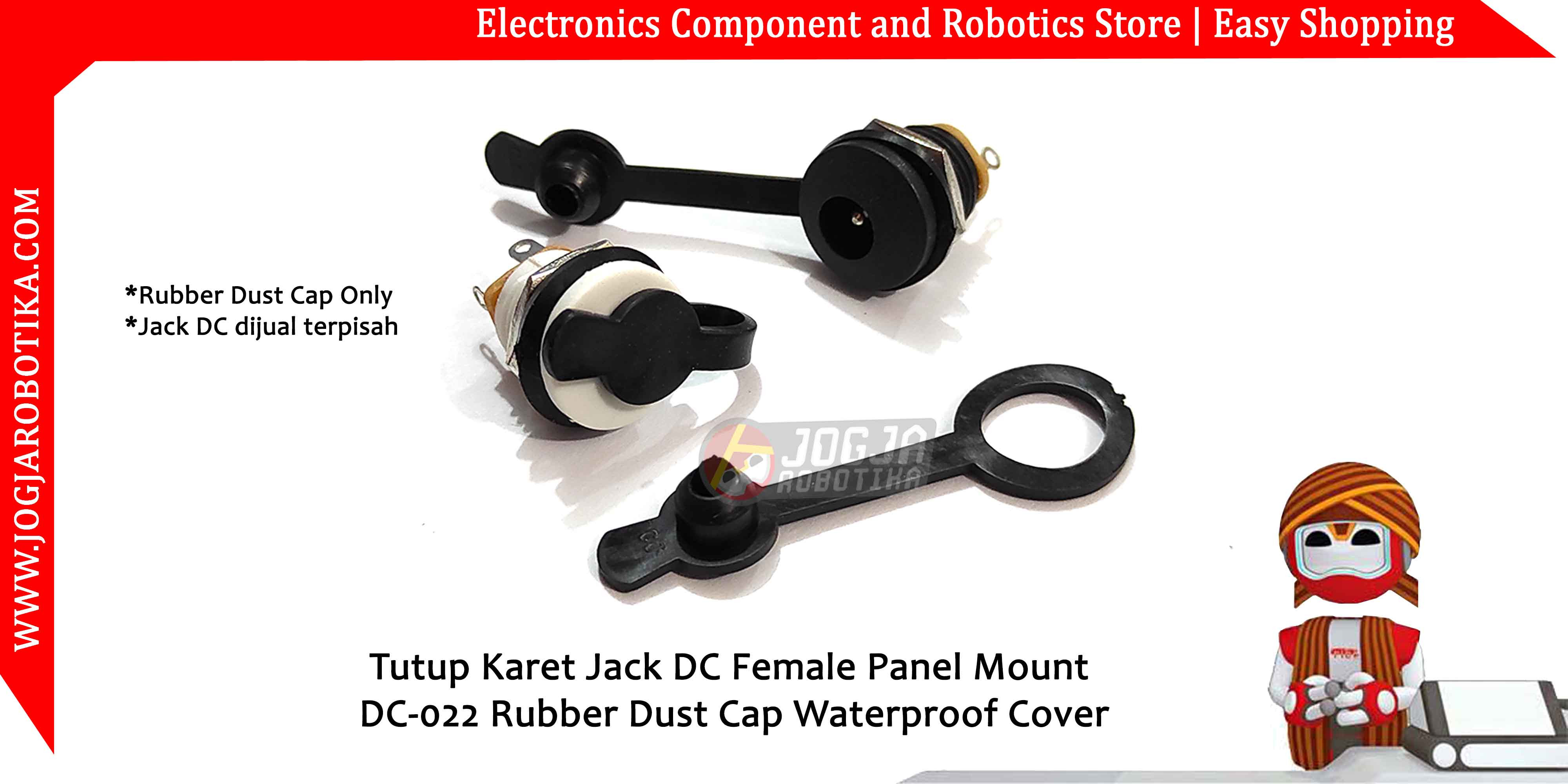 Tutup Karet Jack DC Female Panel Mount DC-022 Rubber Dust Cap Waterproof Cover