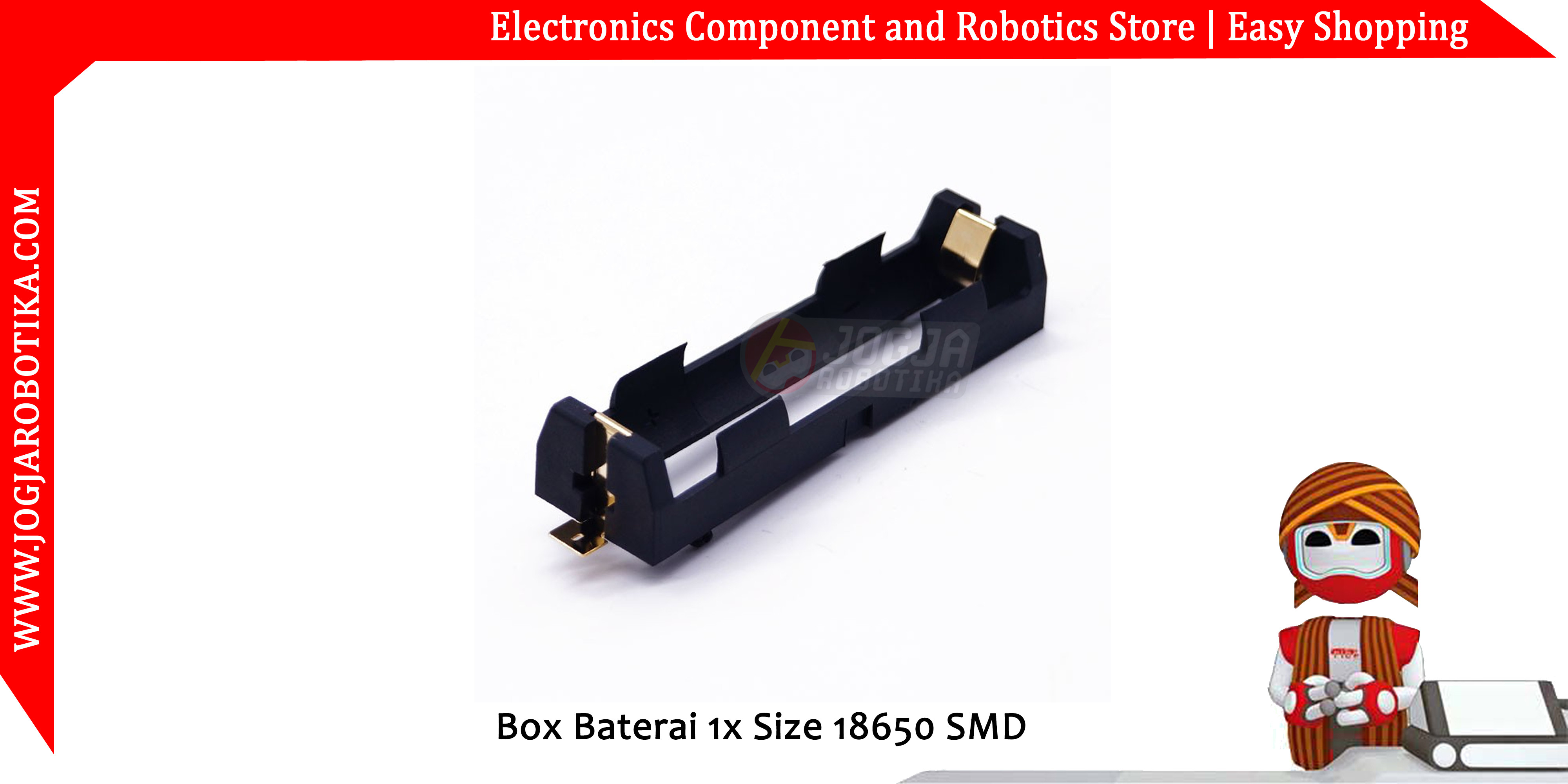Box Baterai 1x Size 18650 SMD