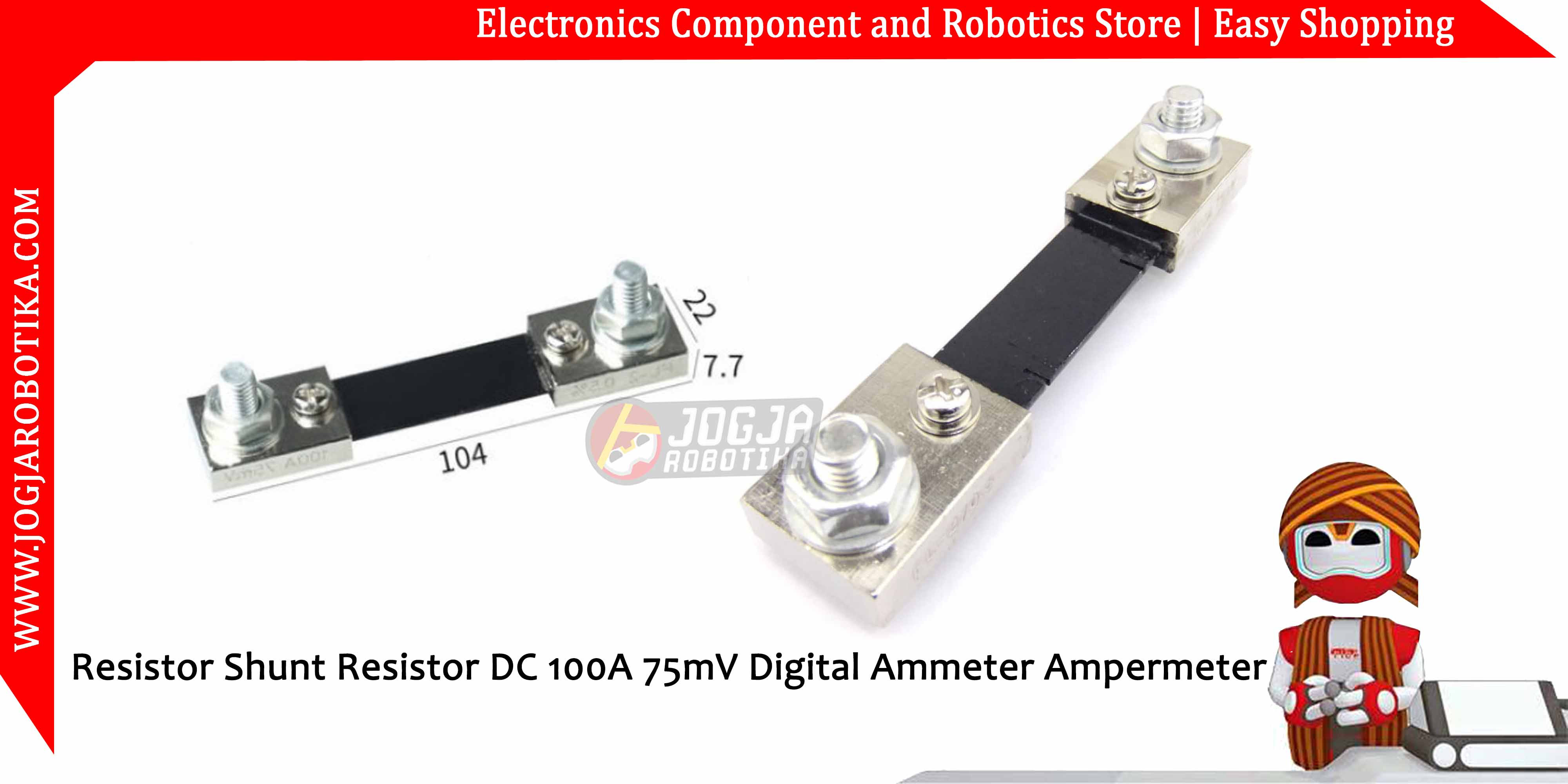 FL-2 Resistor Shunt Resistor DC 100A 75mV Digital Ammeter Ampermeter