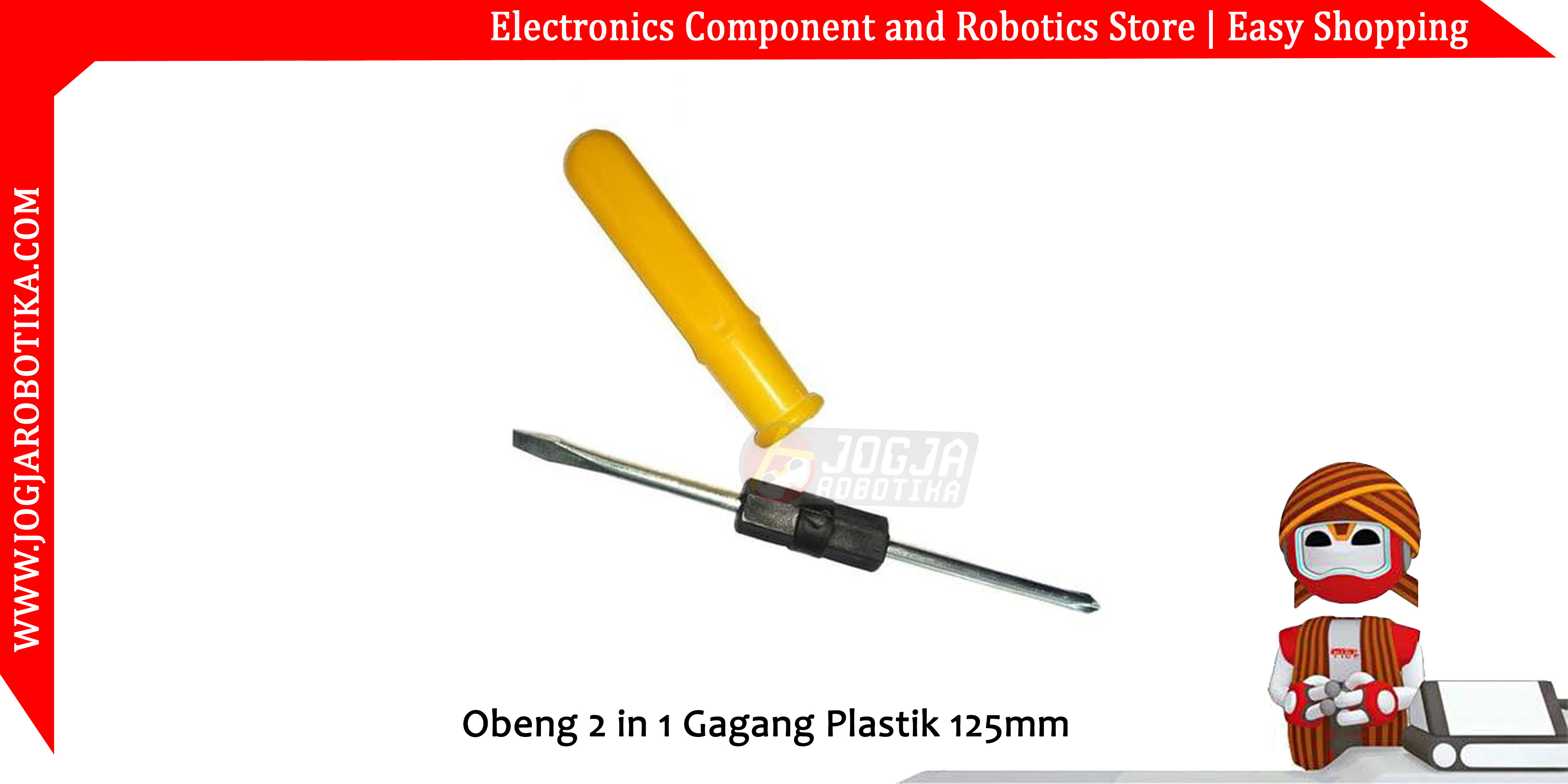 Obeng 2 in 1 Gagang Plastik 125mm