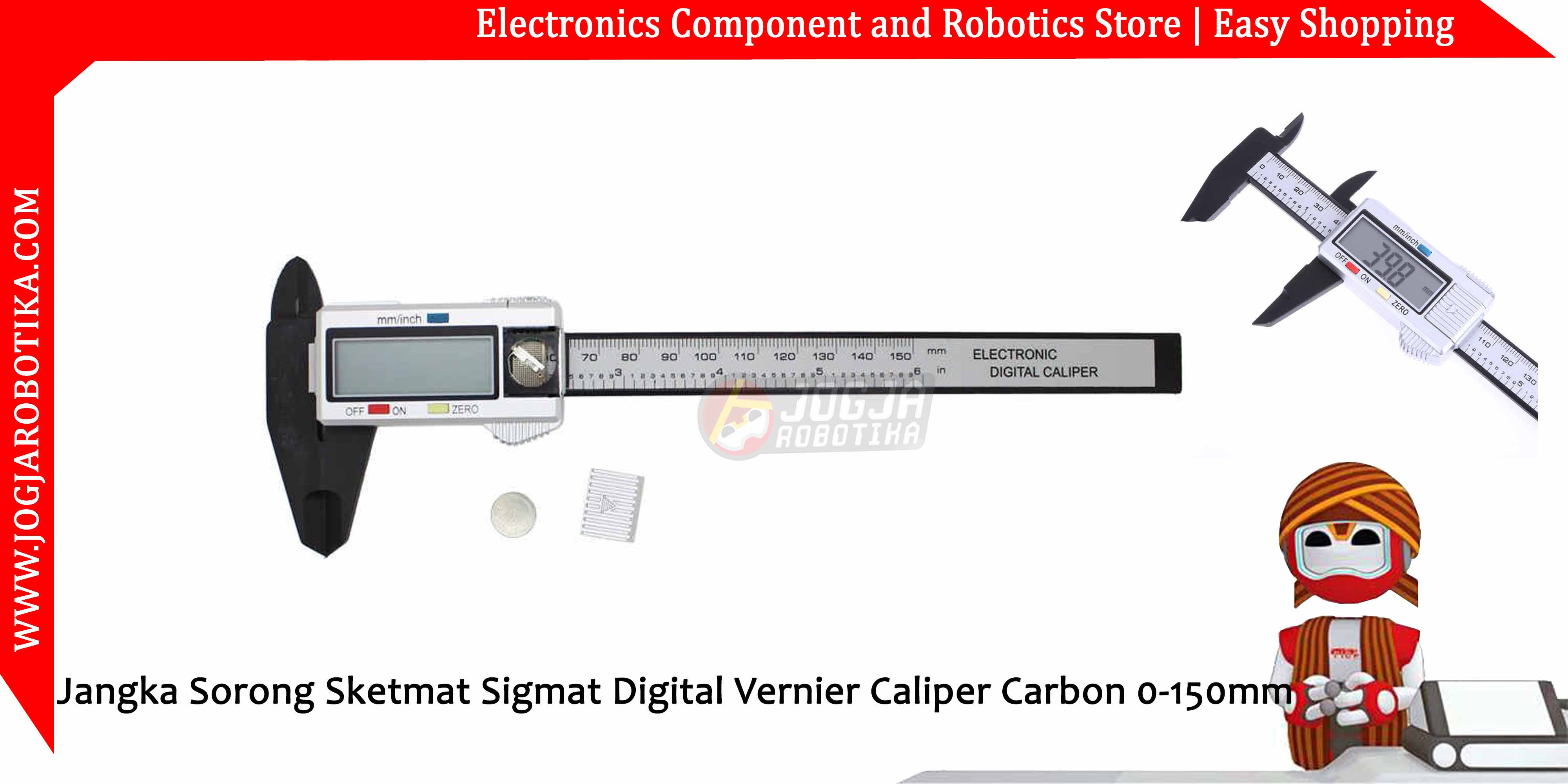Jangka Sorong Sketmat Sigmat Digital Vernier Caliper Carbon 0-150mm