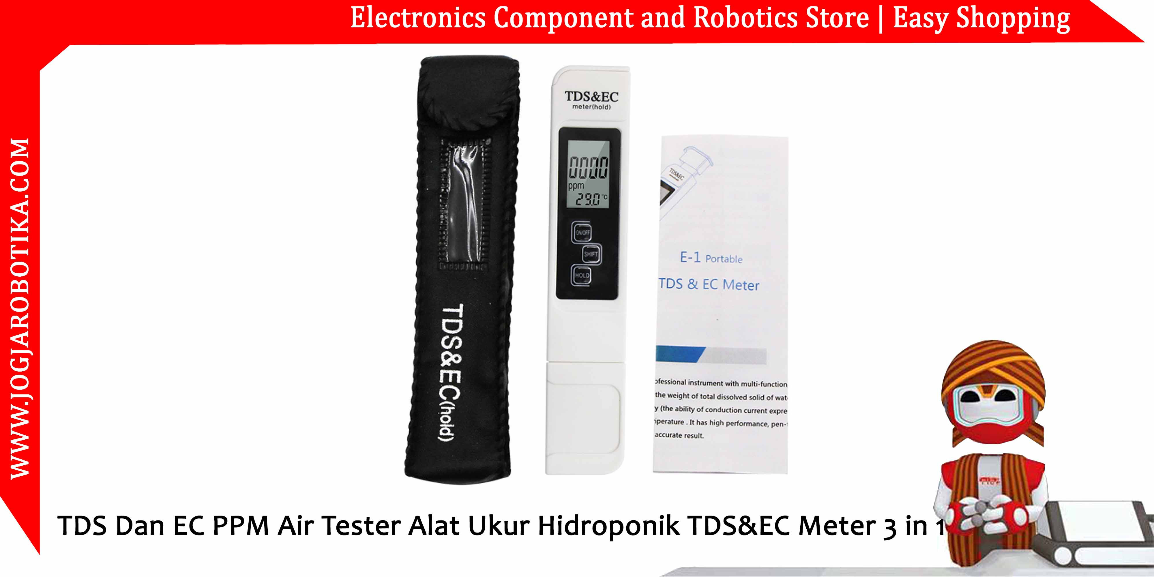 TDS/Temp dan EC PPM Air Tester Alat Ukur Hidroponik TDS&EC Meter 3 in 1