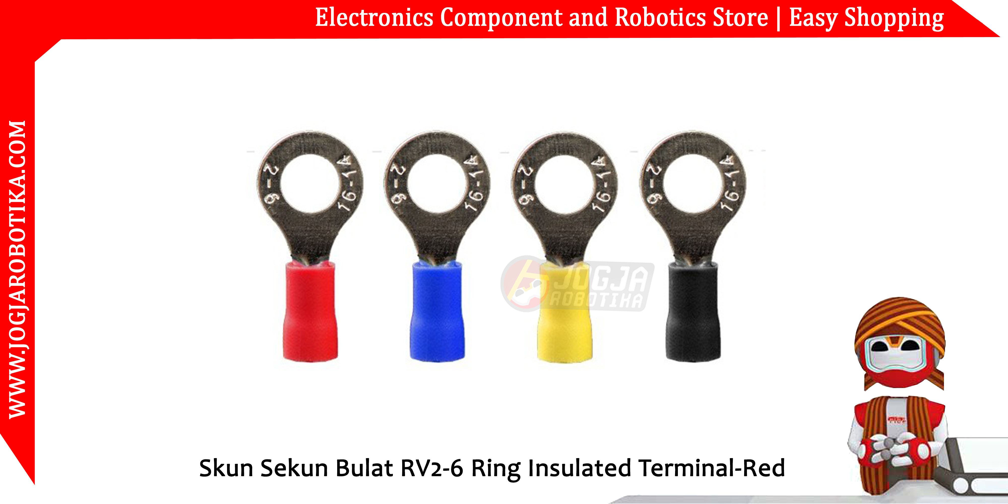 Skun Sekun Bulat RV2-6 Ring Insulated Terminal-Red