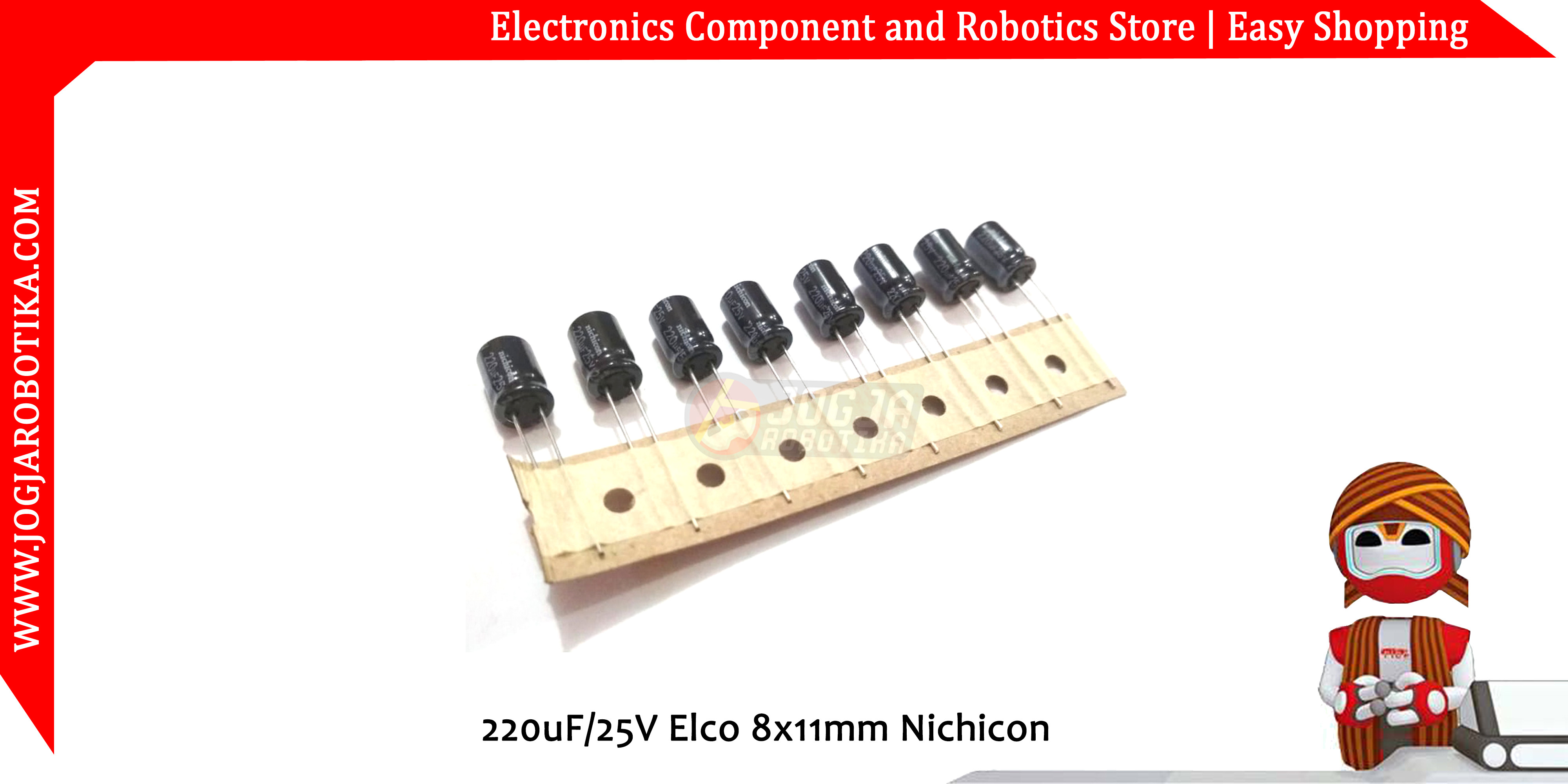 220uF/25V Elco 8x11mm Nichicon