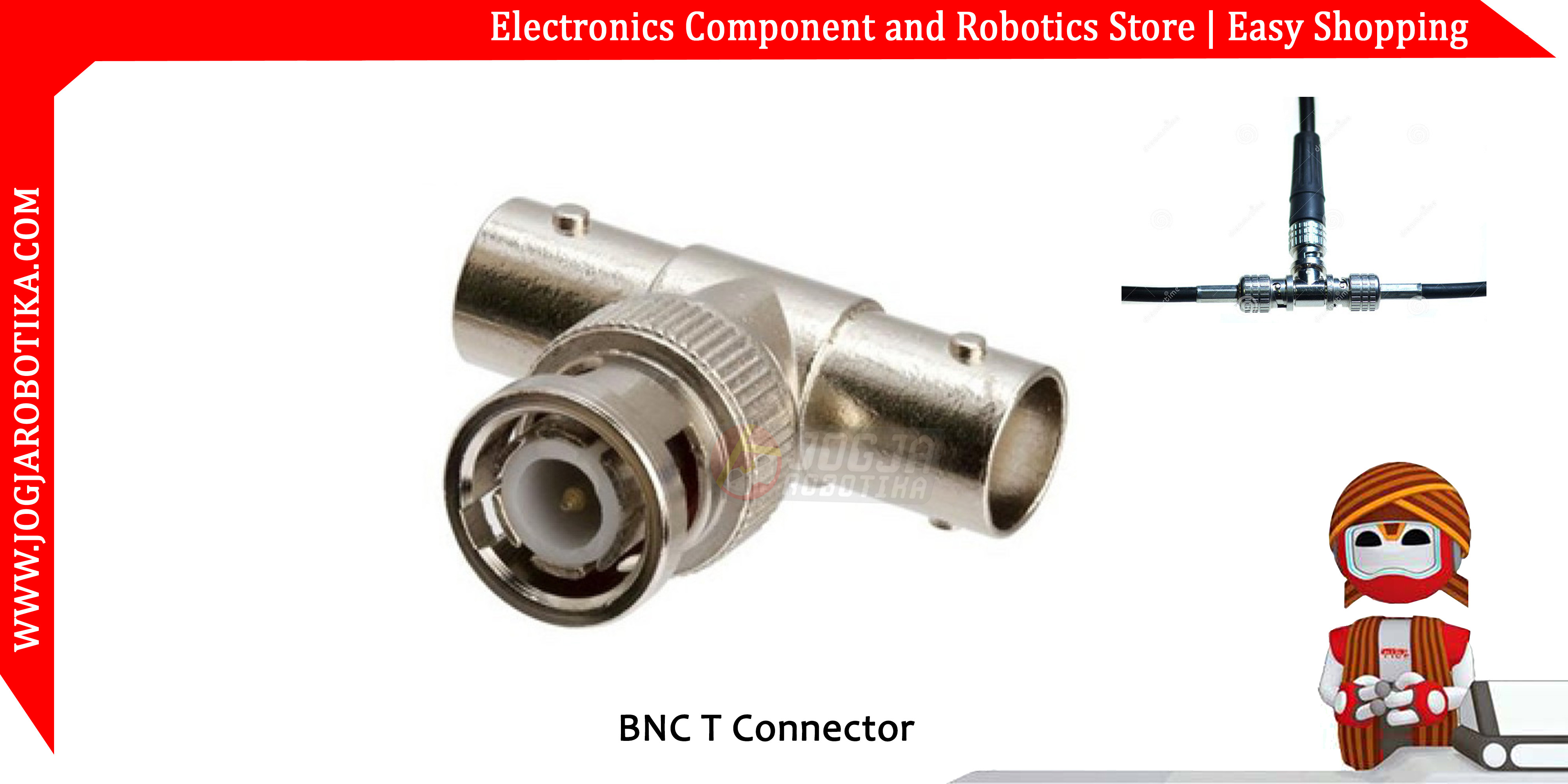BNC T Connector CCTV 1 BNC Male to 2 BNC Female
