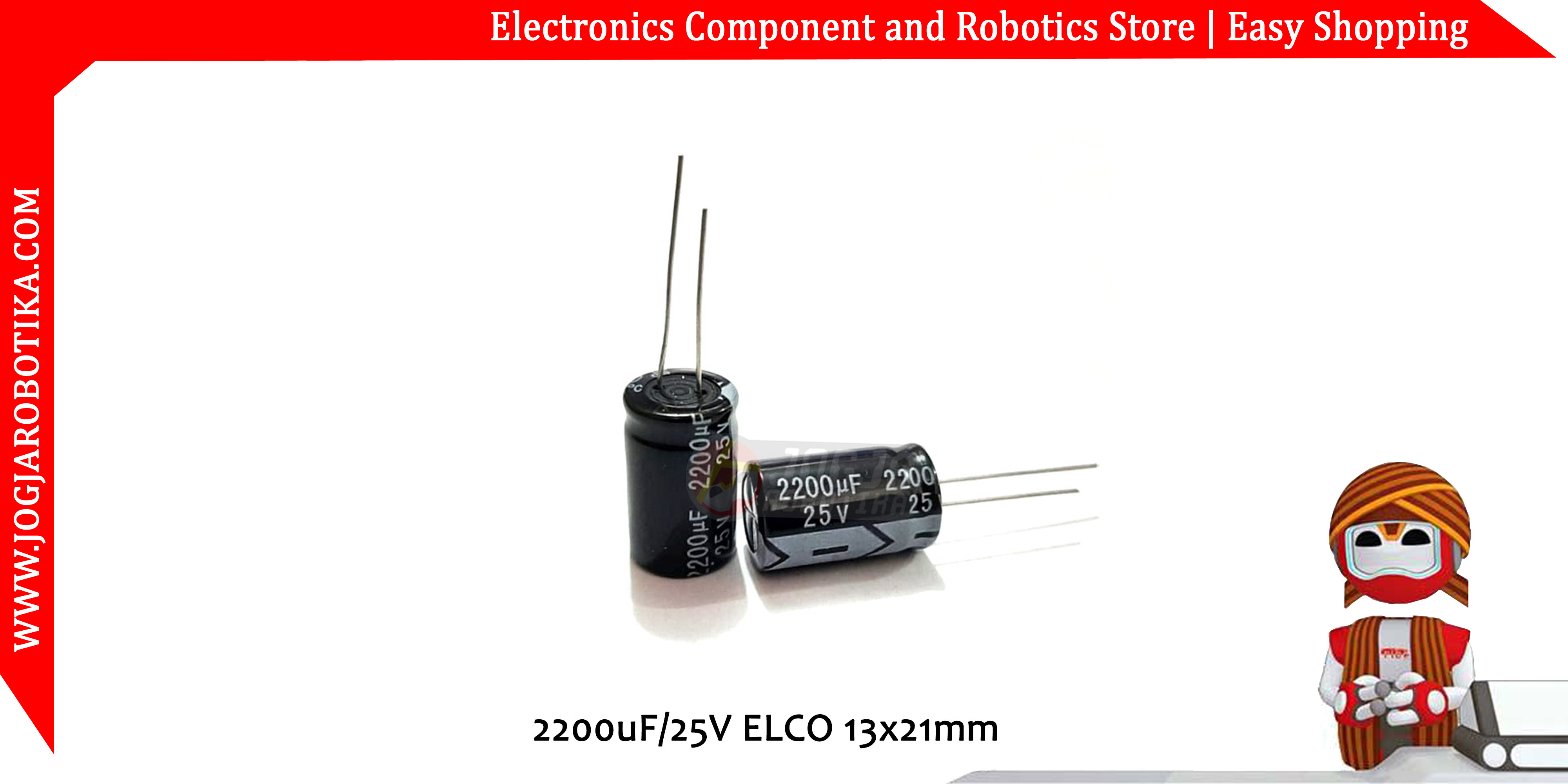2200uF/25V ELCO 13x21mm