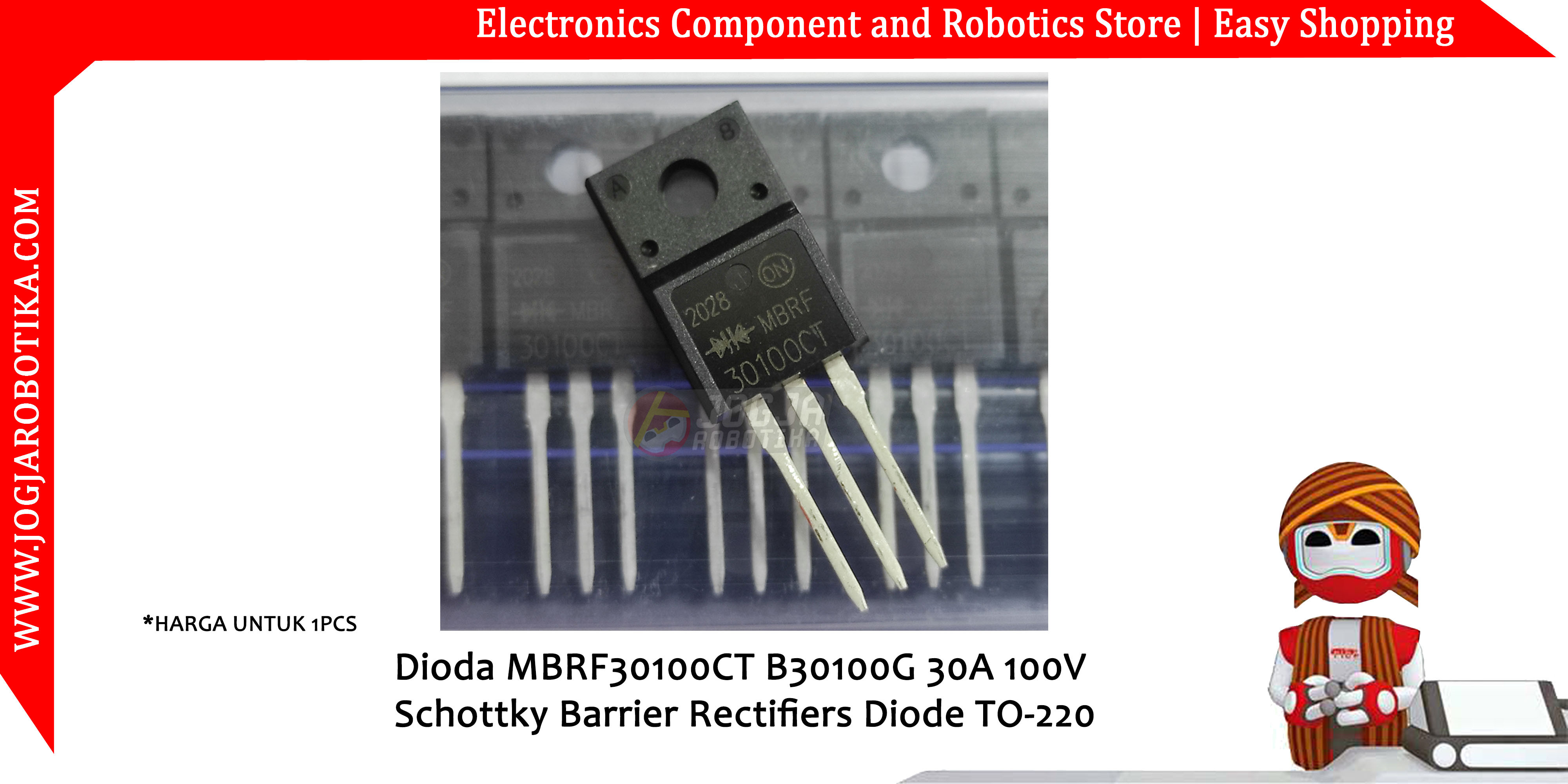 Dioda MBRF30100CT B30100G 30A 100V Schottky Barrier Rectifiers Diode TO-220