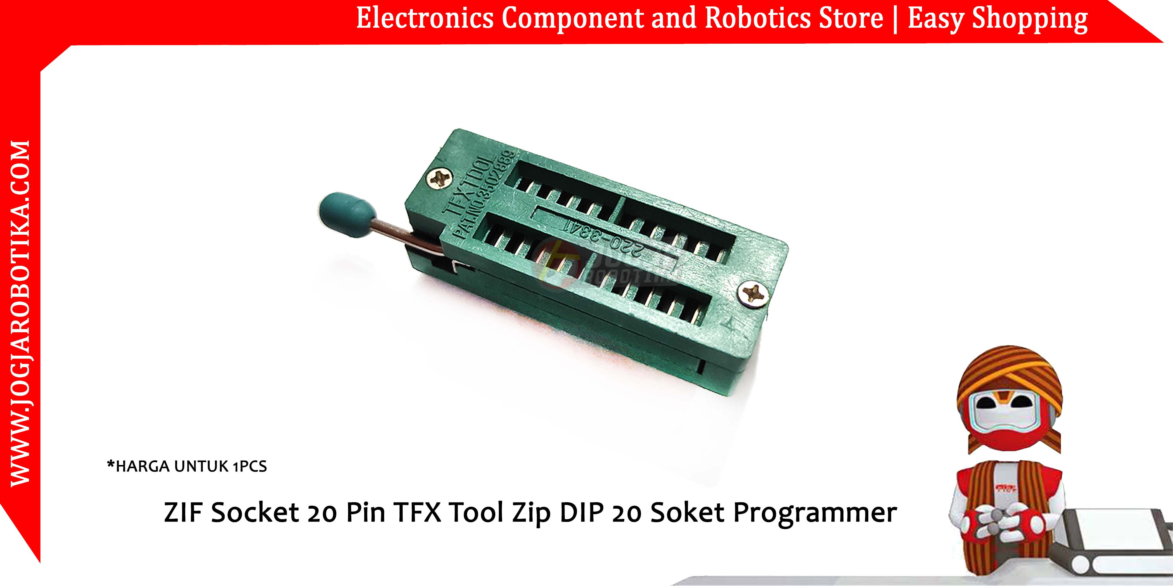 ZIF Socket 20 Pin TFX Tool Zip DIP 20 Soket Programmer