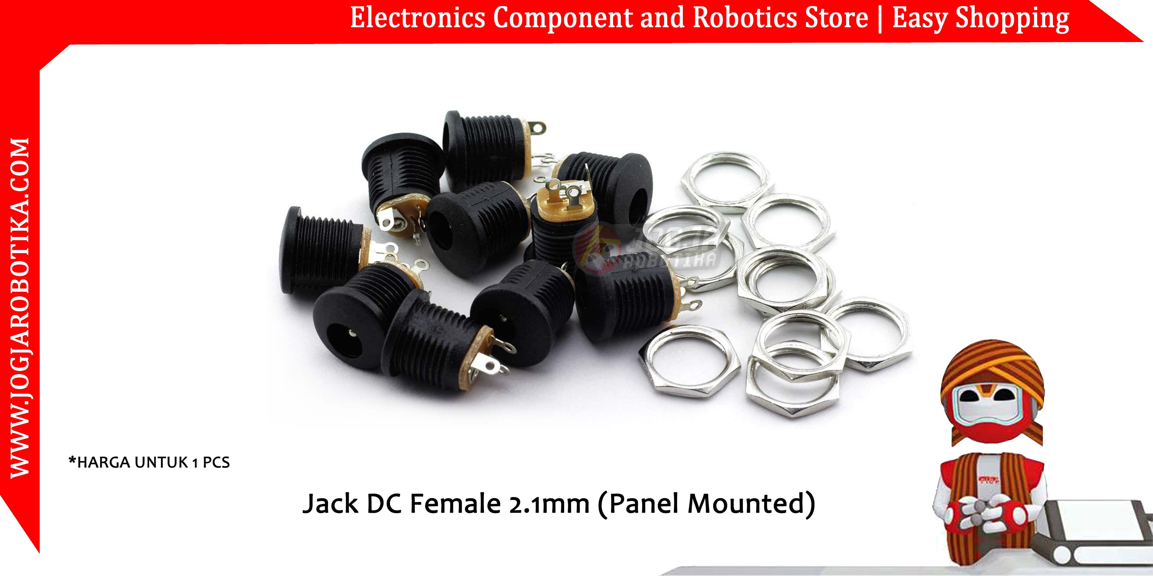 Jack DC Female 2.1mm (Panel Mounted)