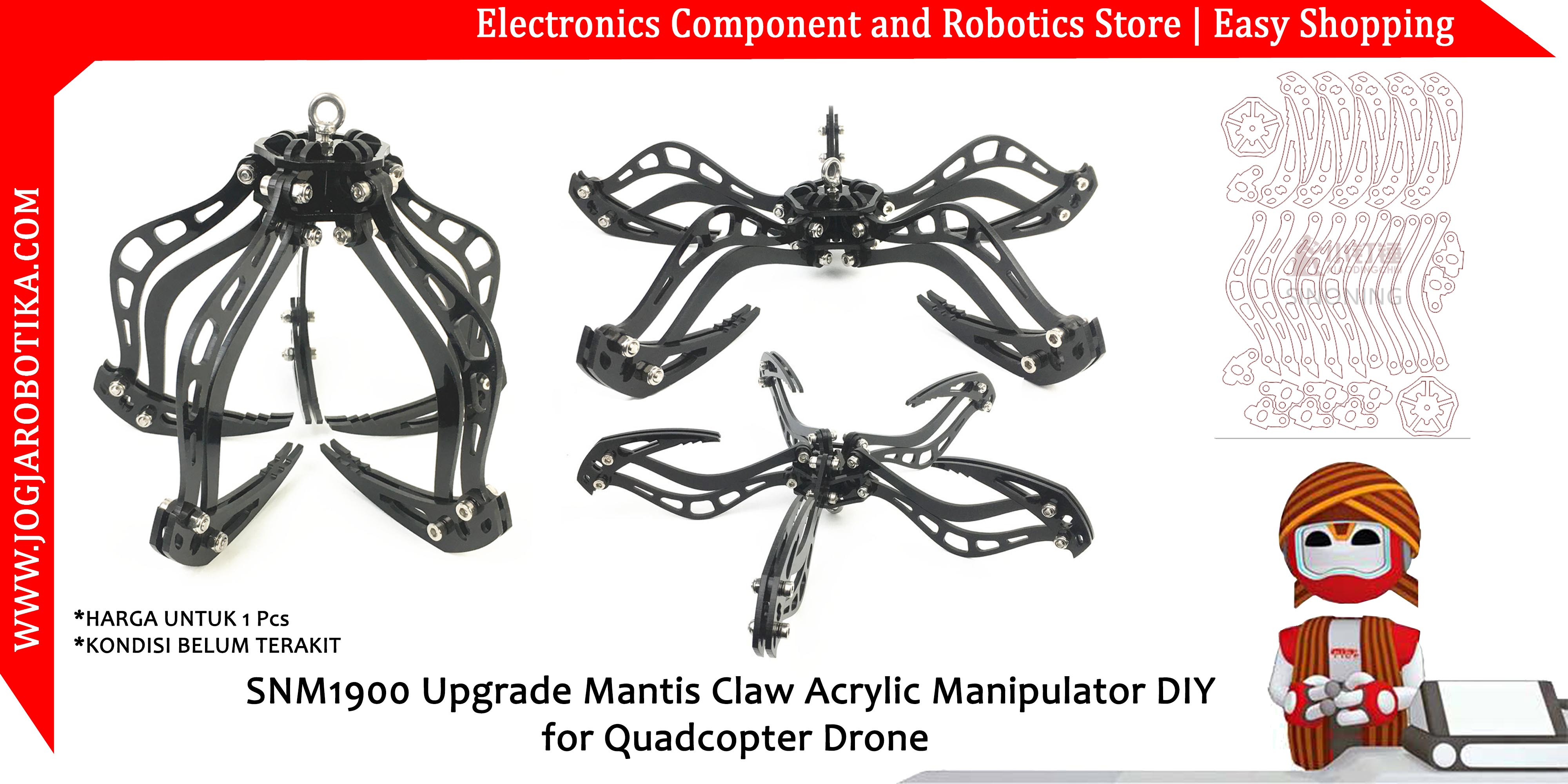SNM1900 Upgrade Mantis Claw Acrylic Manipulator DIY for Quadcopter Drone