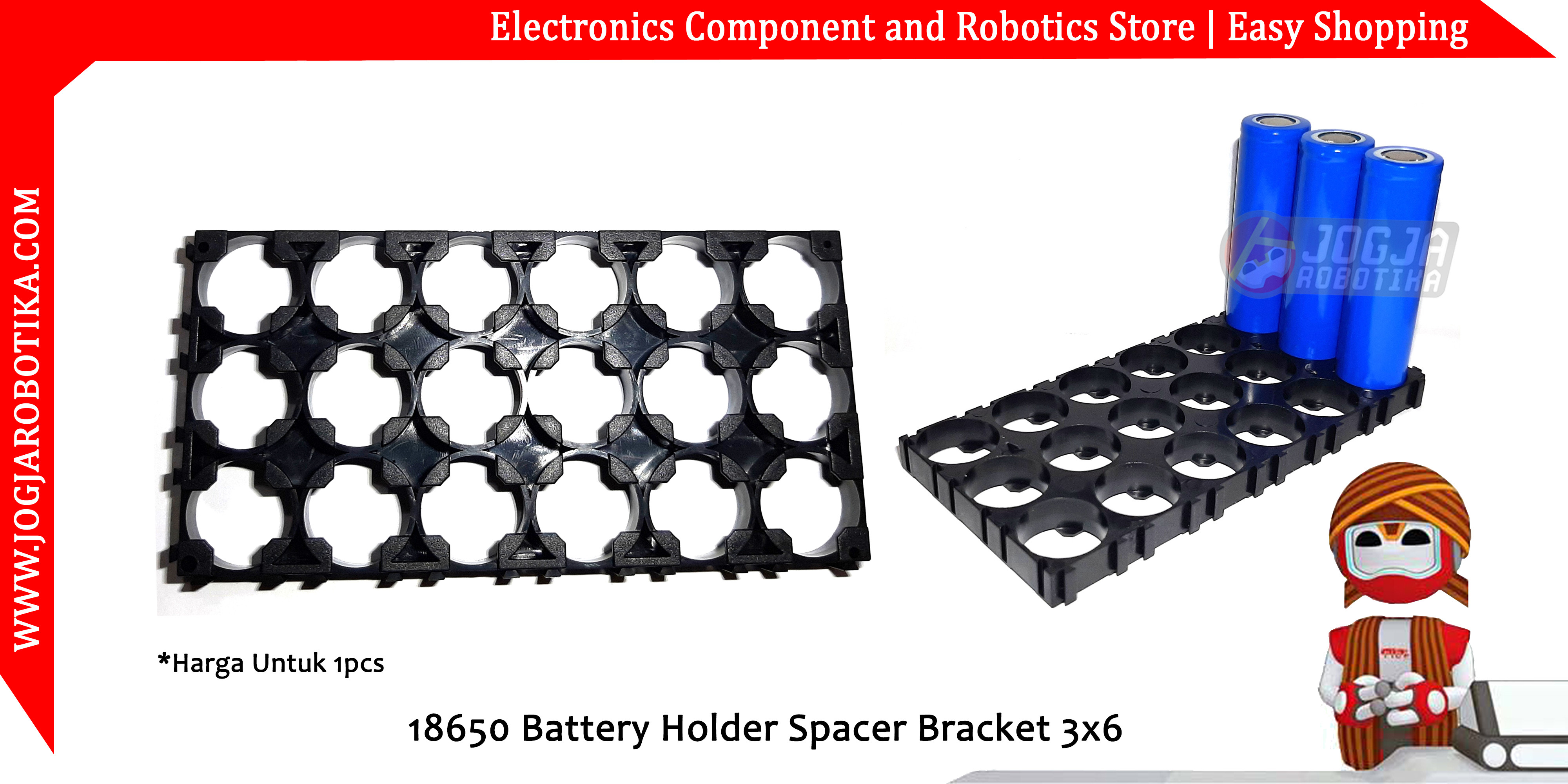 18650 Battery Holder Spacer Bracket 3x6