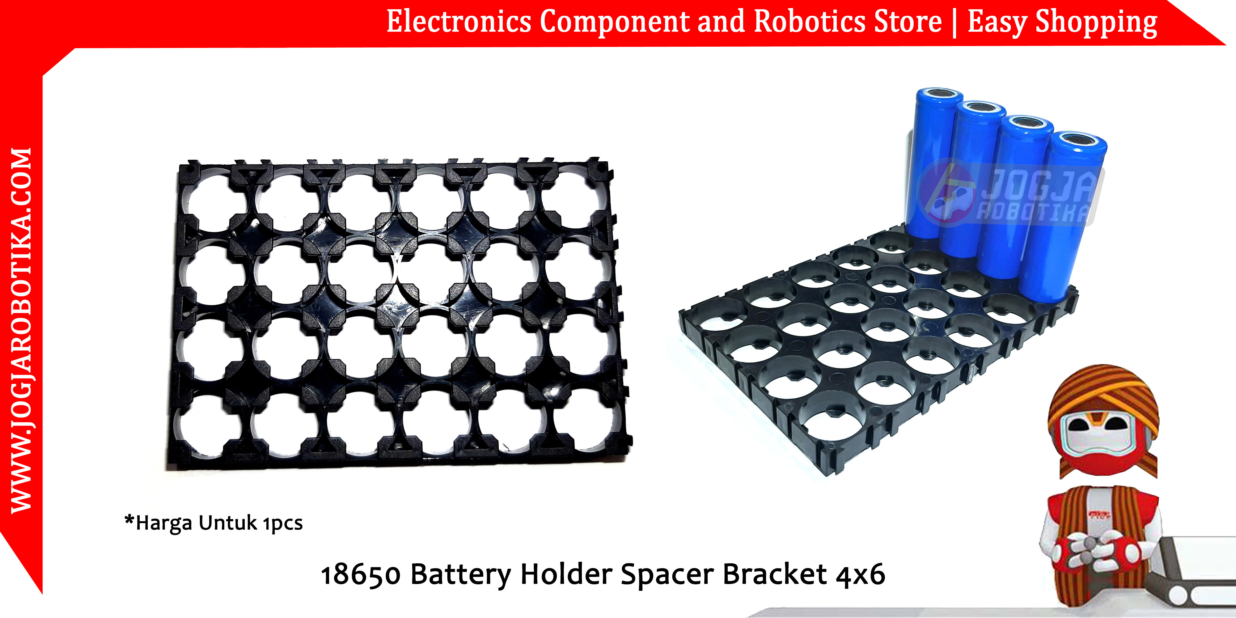 18650 Battery Holder Spacer Bracket 4x6