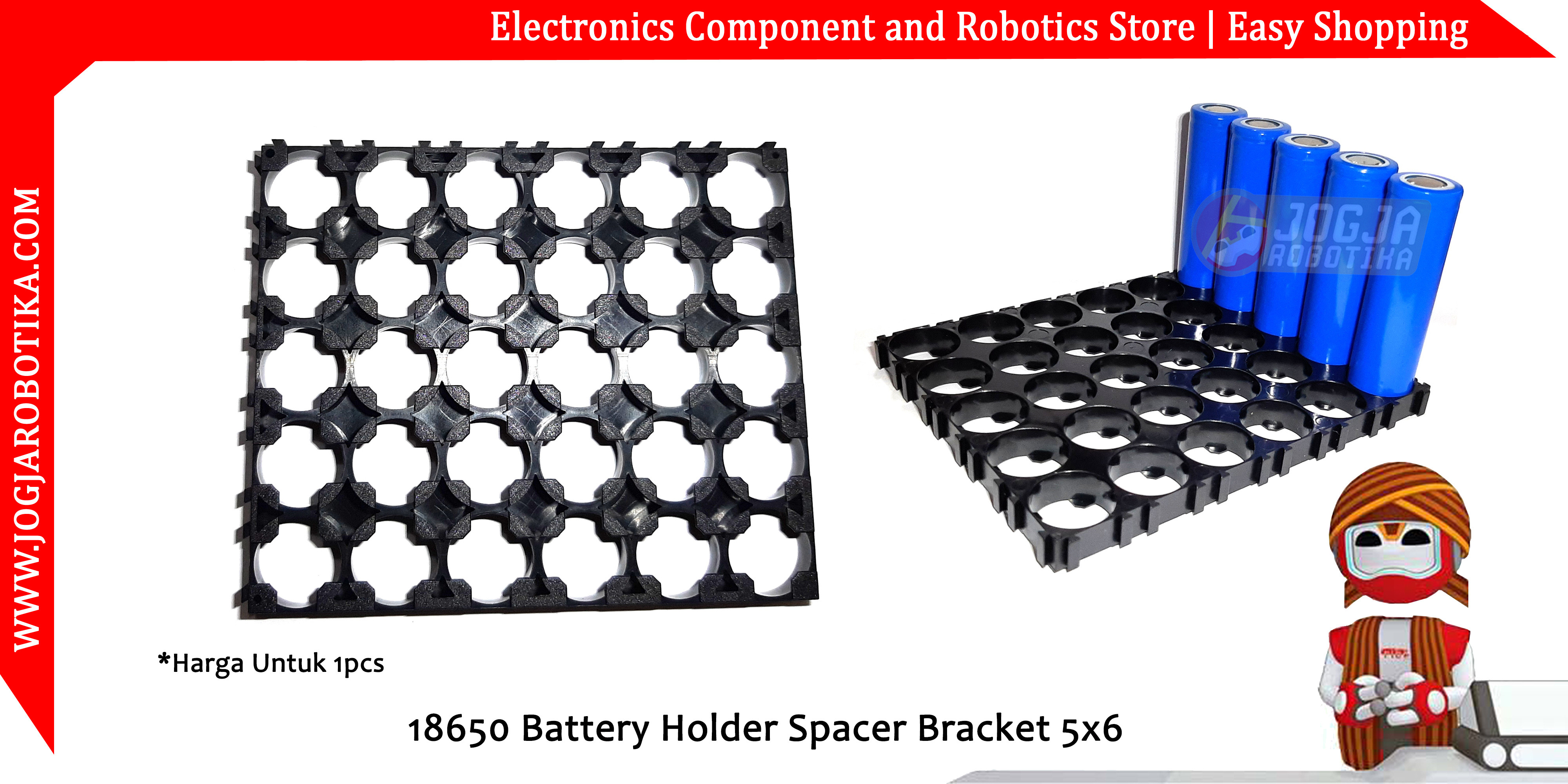 18650 Battery Holder Spacer Bracket 5x6