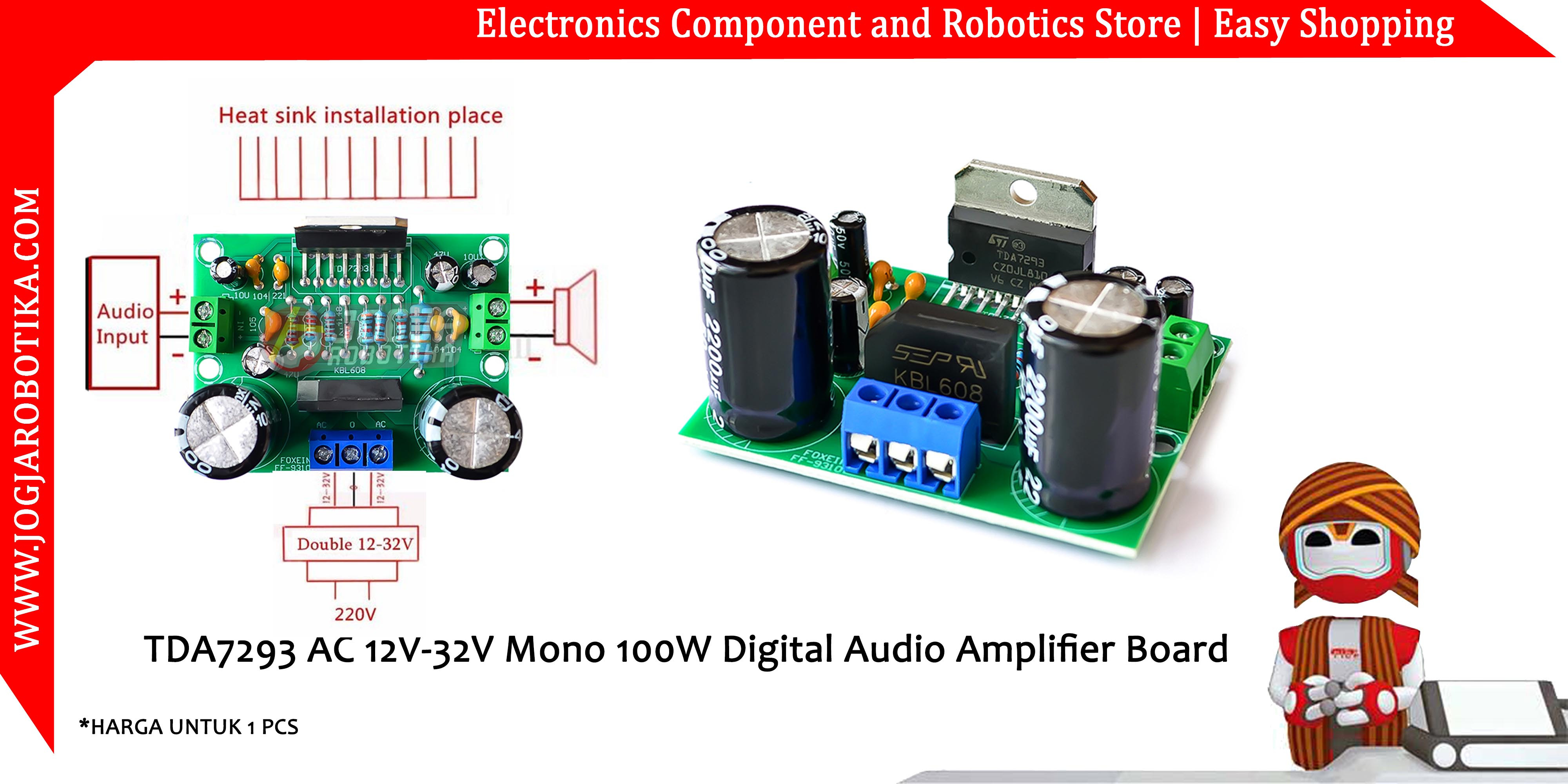 TDA7293 AC 12V-32V Mono 100W Digital Audio Amplifier Board