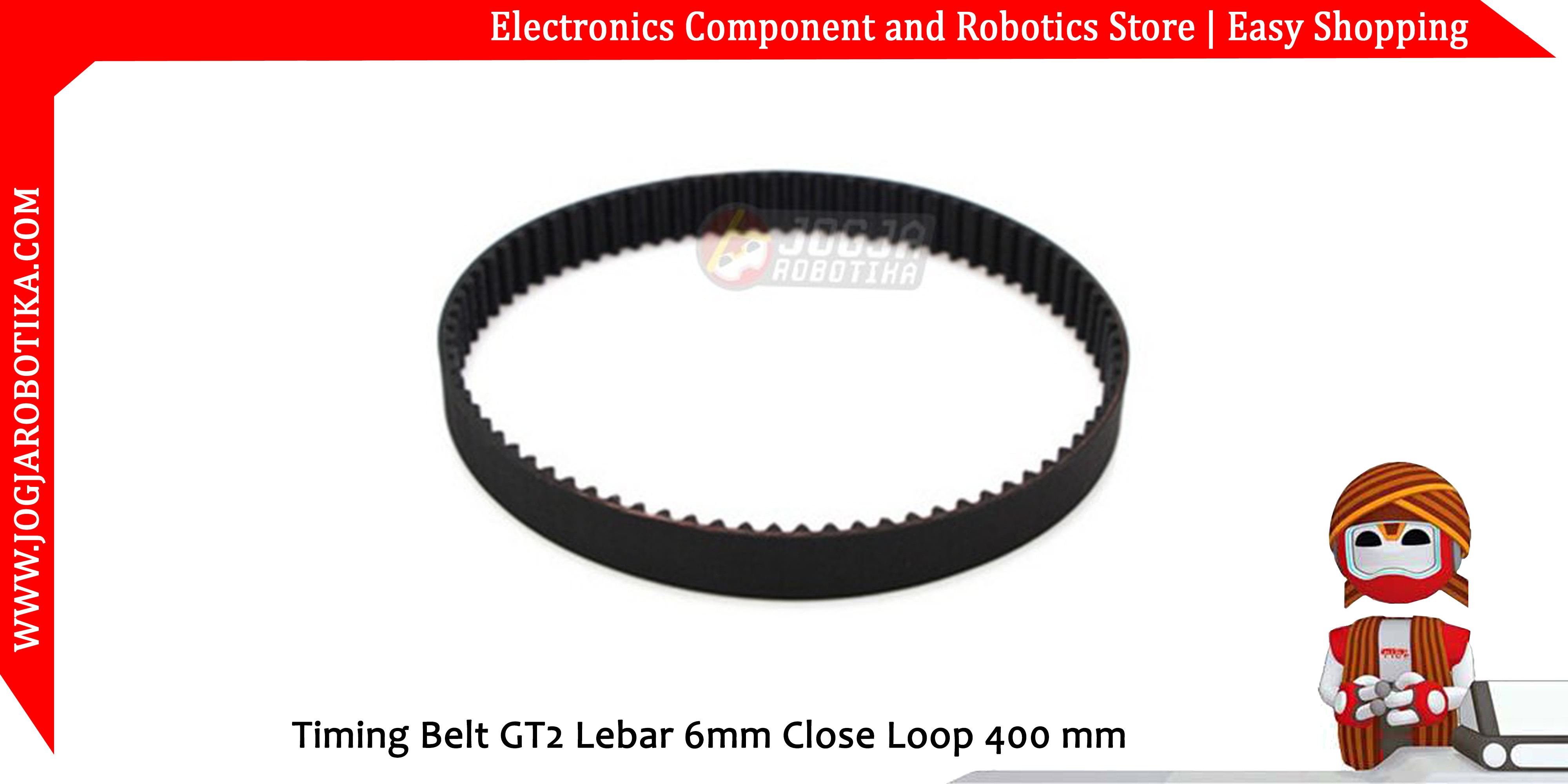Timing Belt GT2 Lebar 6mm Close Loop 400 mm
