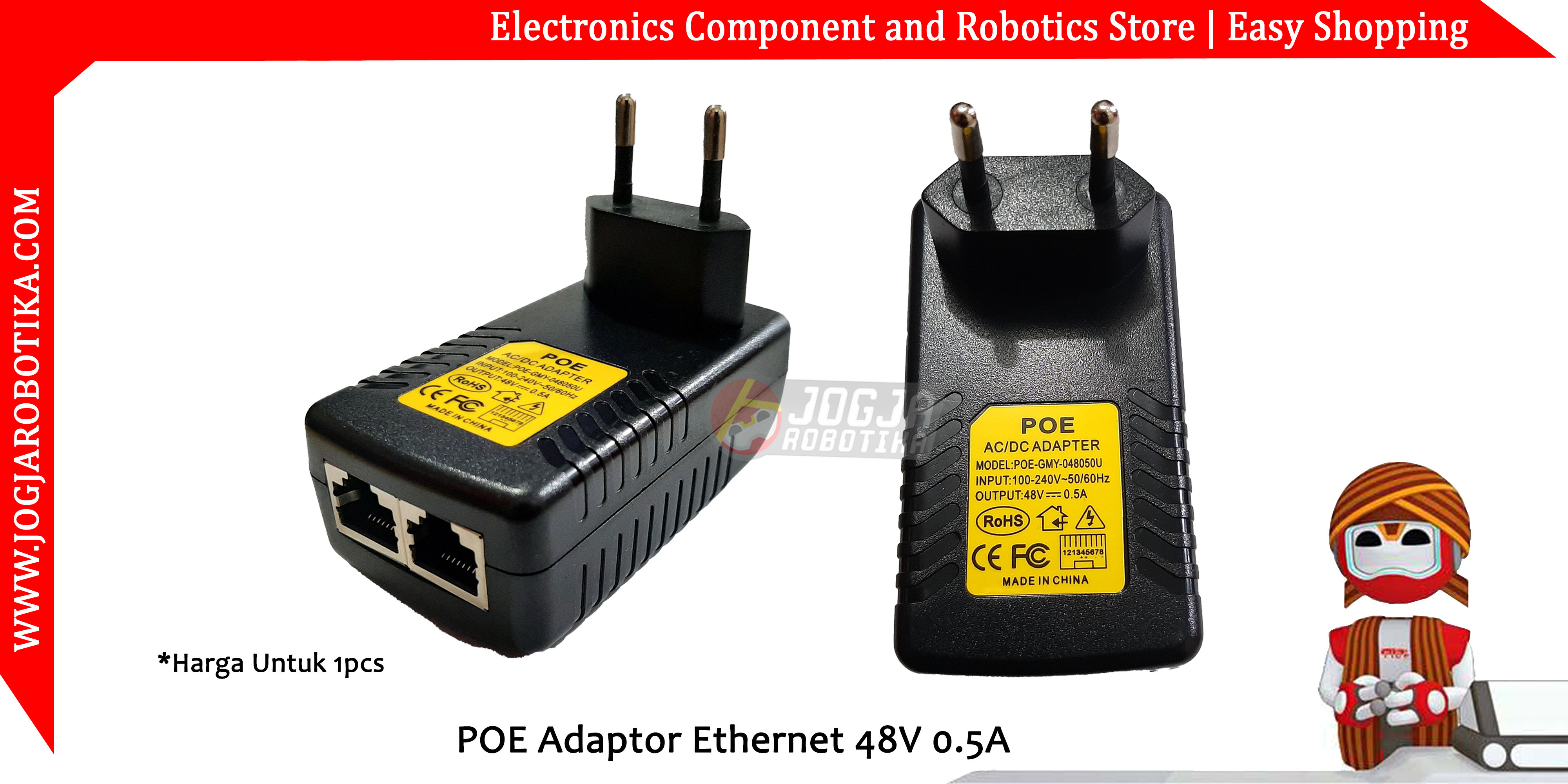POE Adaptor Ethernet 48V 0.5A