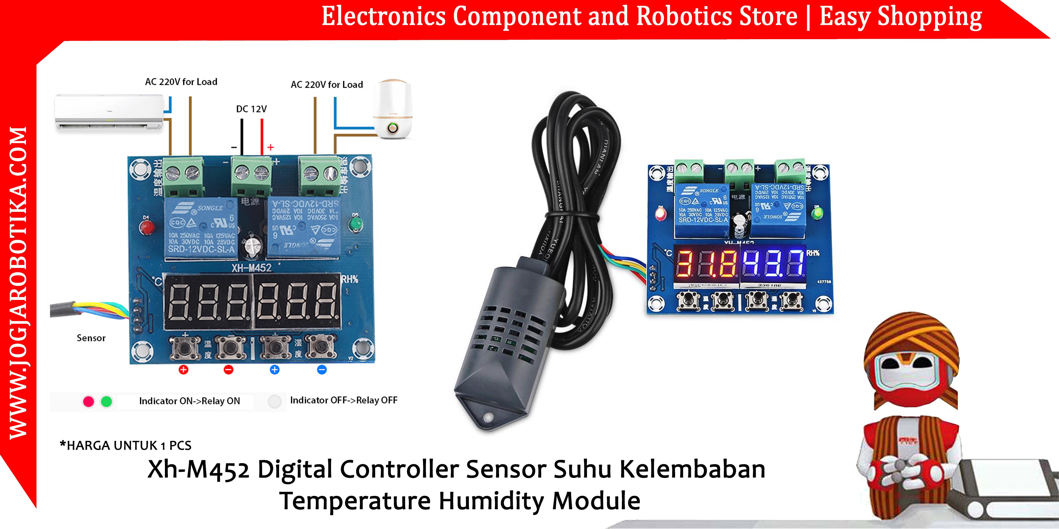 XH-M452 12V Digital Controller Sensor Suhu Kelembaban Temperature Humidity Module