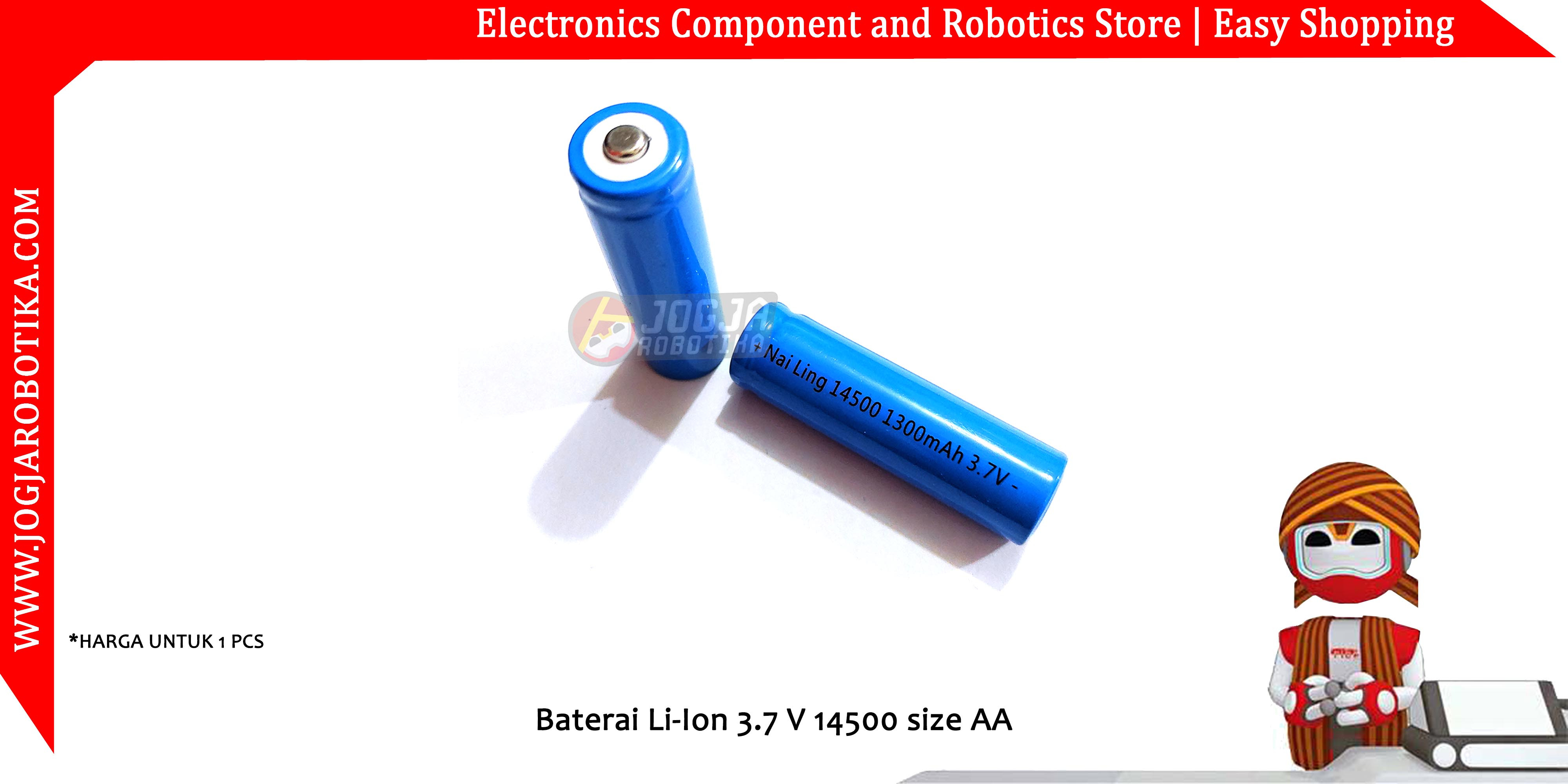 Li-Ion 3.7 V 14500 AA Size