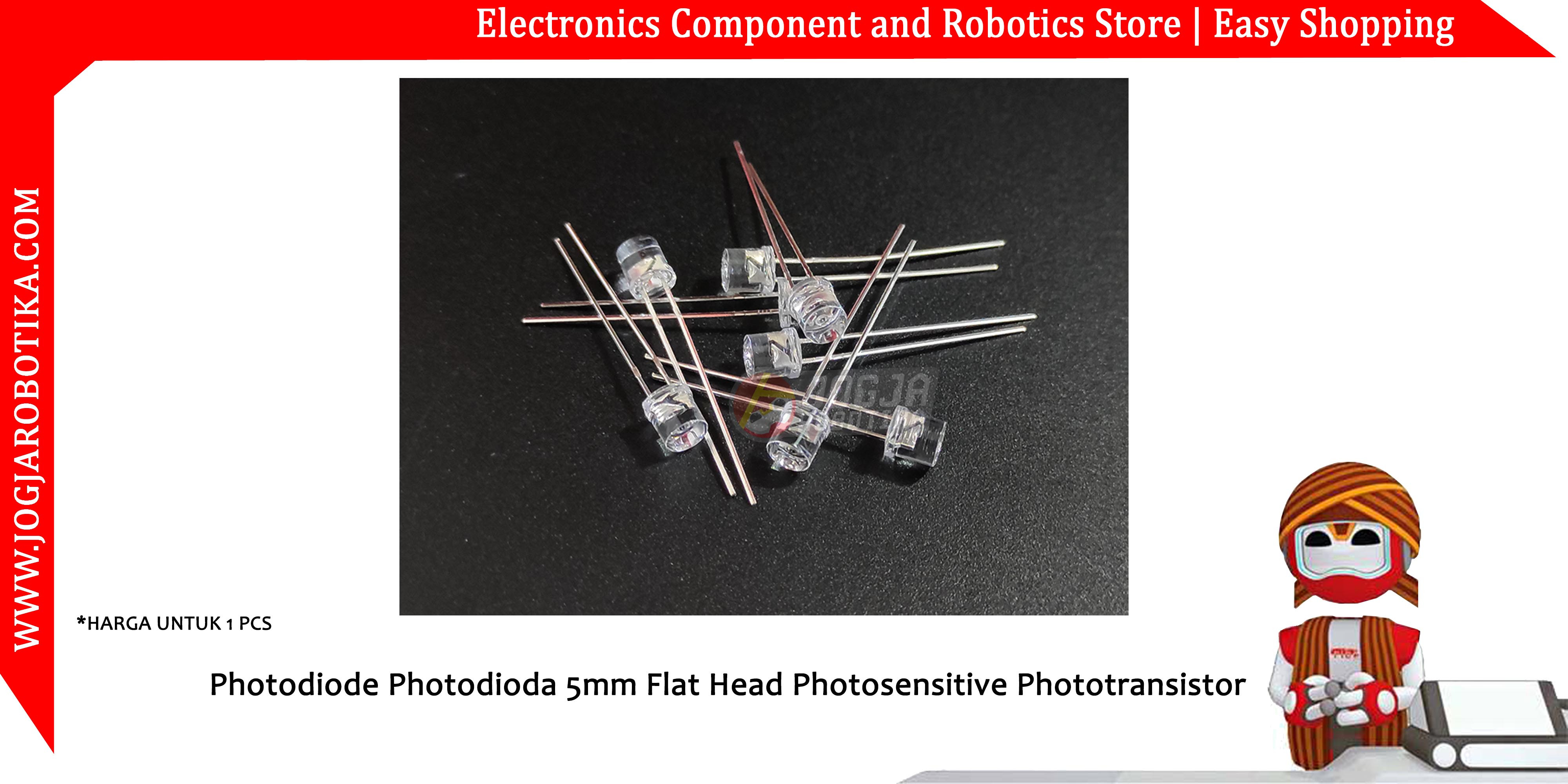 Photodiode Photodioda 5mm Flat Head Photosensitive Phototransistor