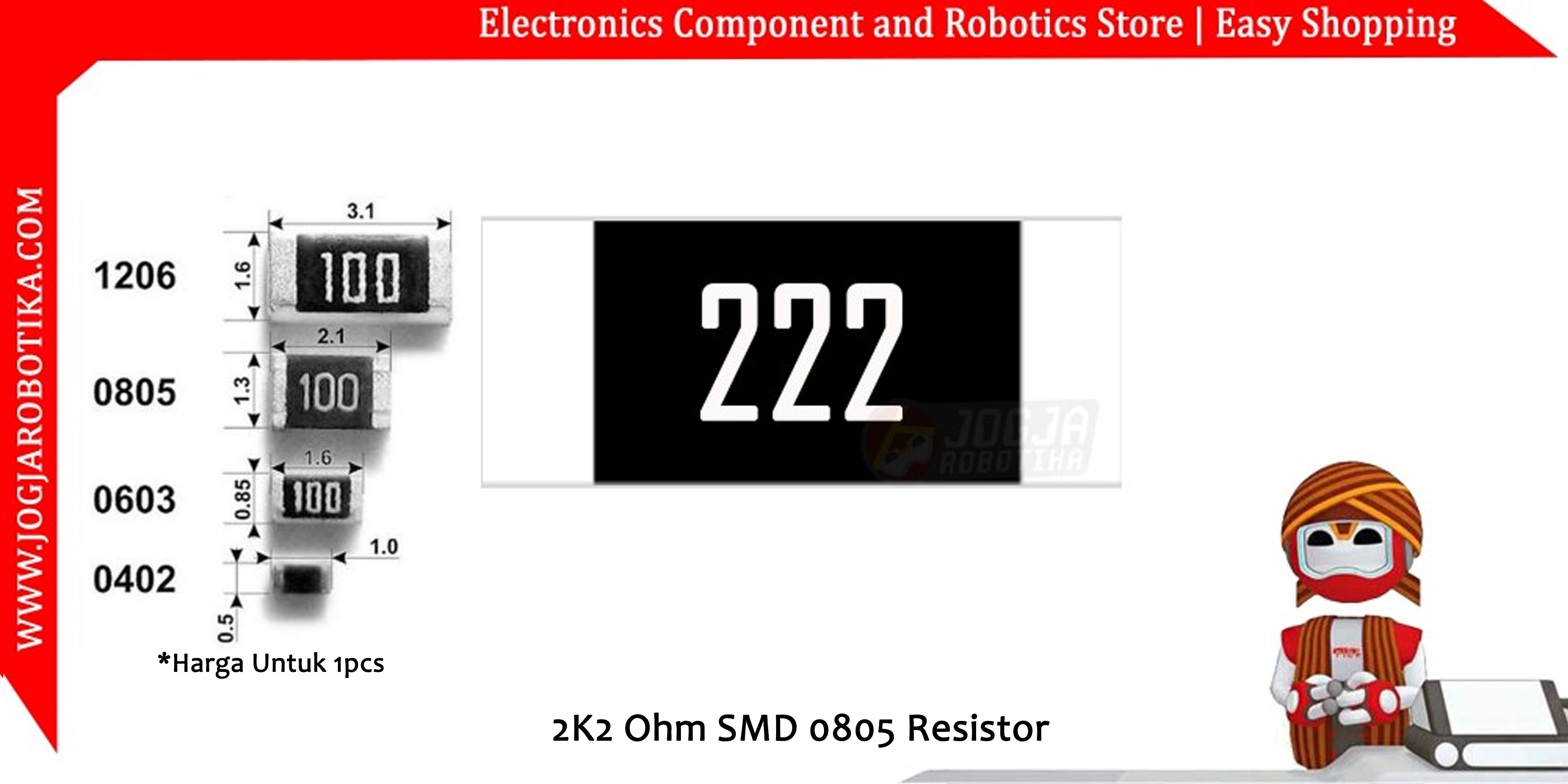2K2 Ohm SMD0805 Resistor