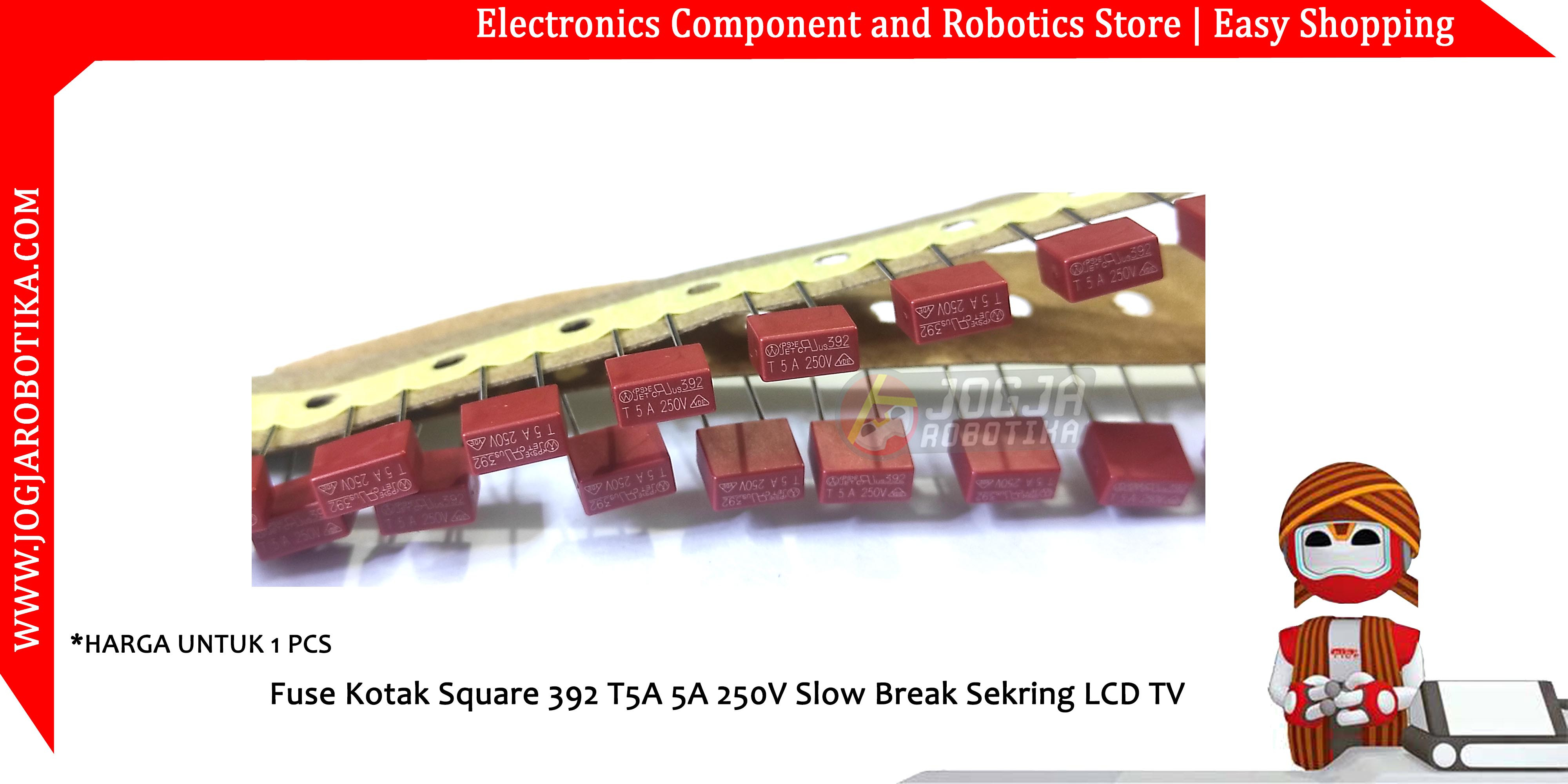 Fuse Kotak Square 392 T5A 5A 250V Slow Break Sekring LCD TV
