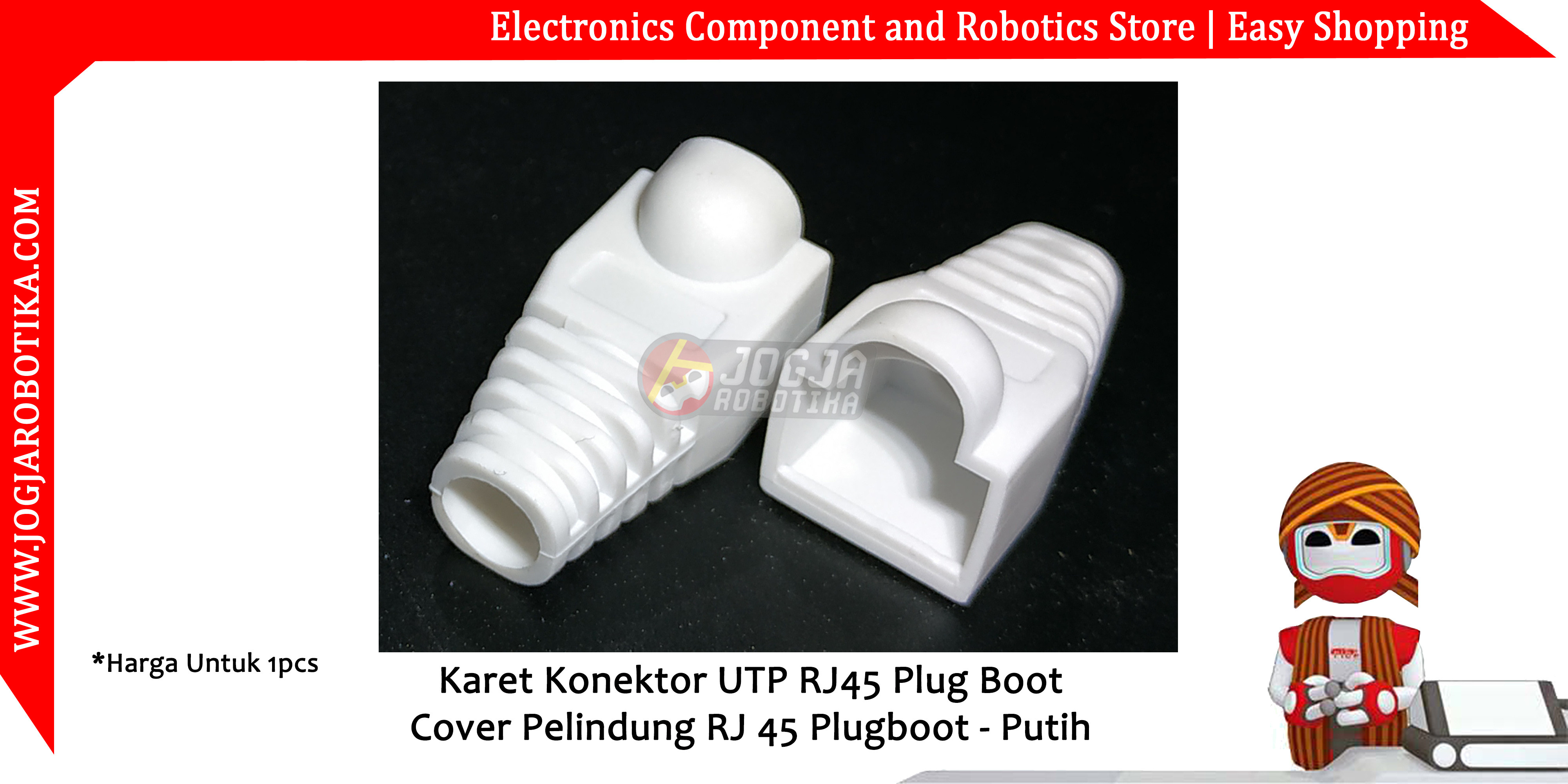 Karet Konektor UTP RJ45 Plug Boot Cover Pelindung RJ 45 Plugboot - Putih