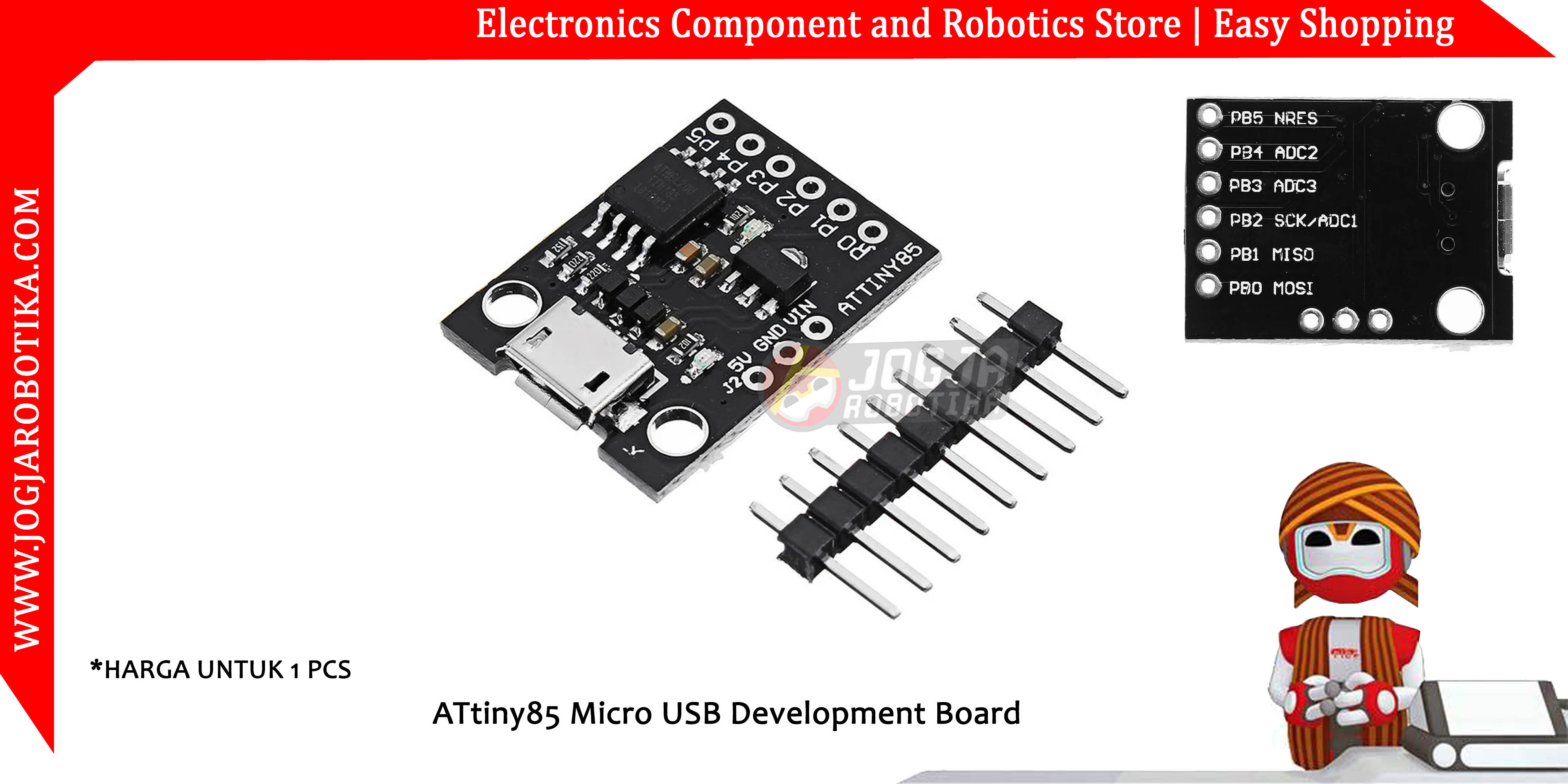 ATtiny85 Micro USB Development Board