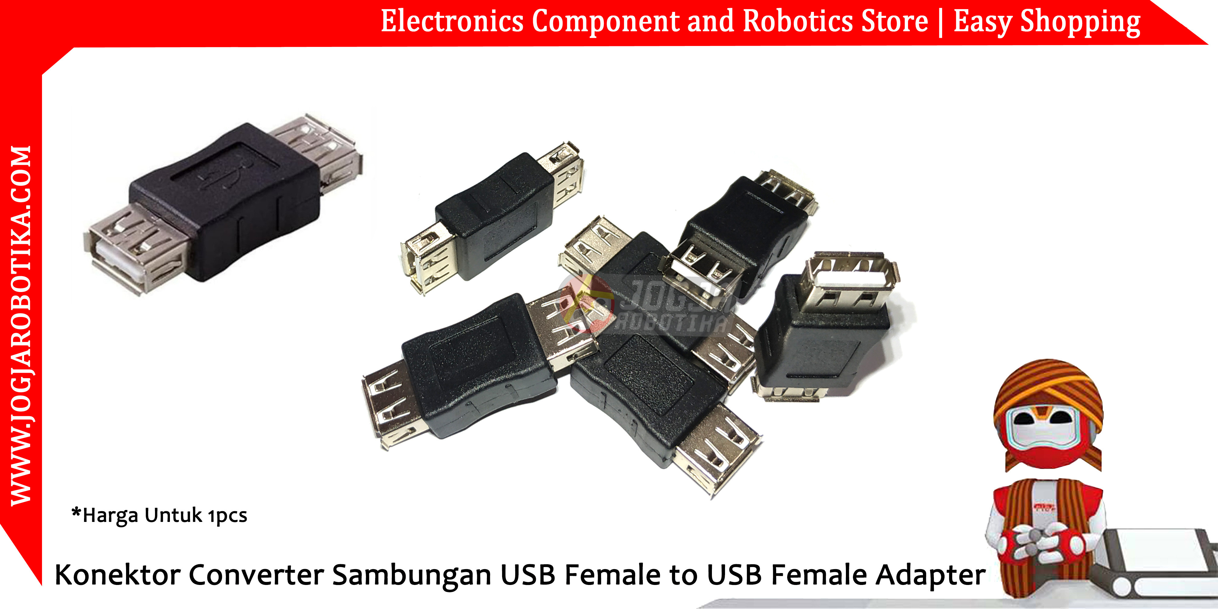 Konektor Converter Sambungan USB Female to USB Female Adapter