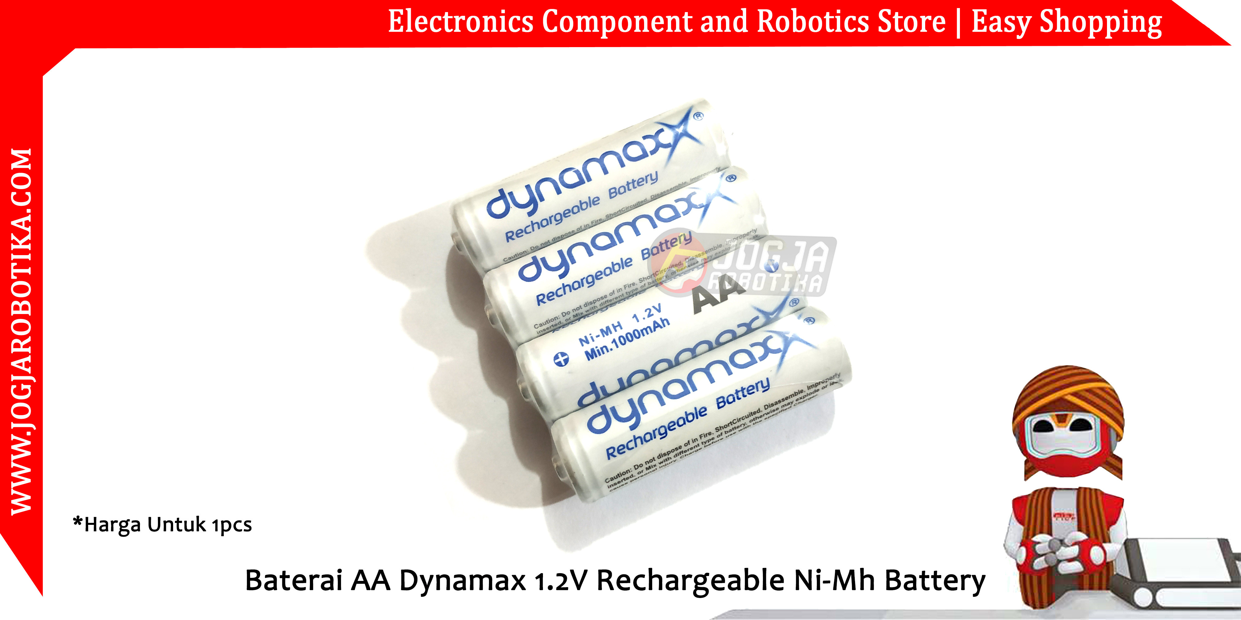Baterai AA Dynamax 1.2V Rechargeable Ni-Mh Battery