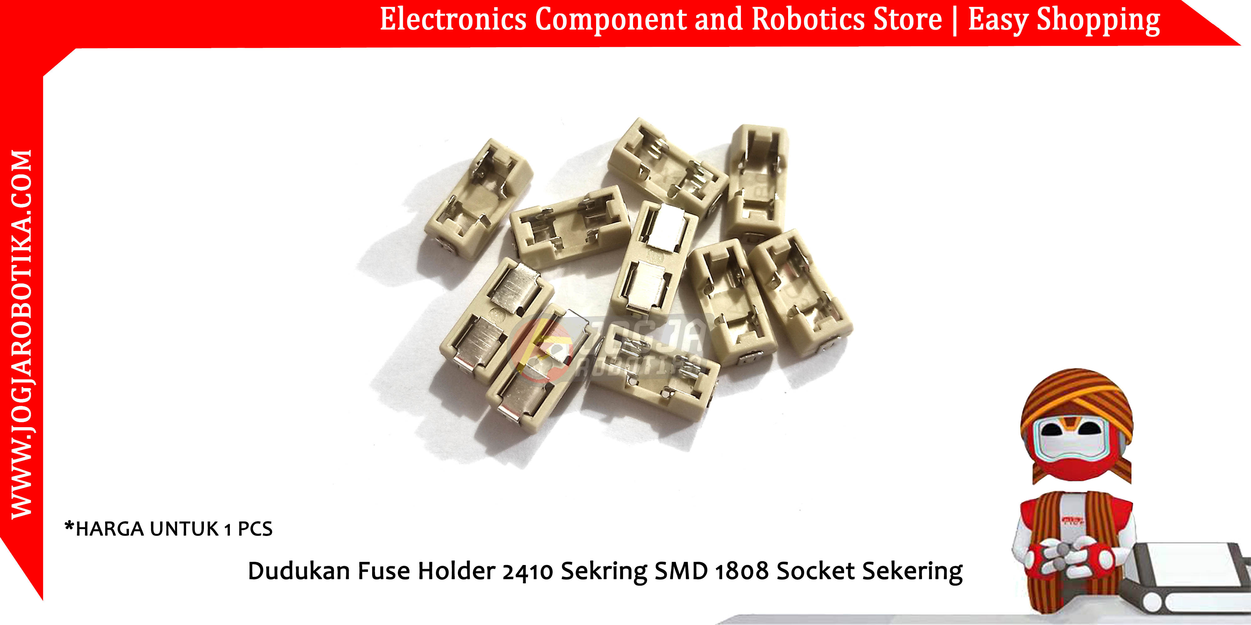 Dudukan Fuse Holder 2410 Sekring SMD 1808 Socket Sekering