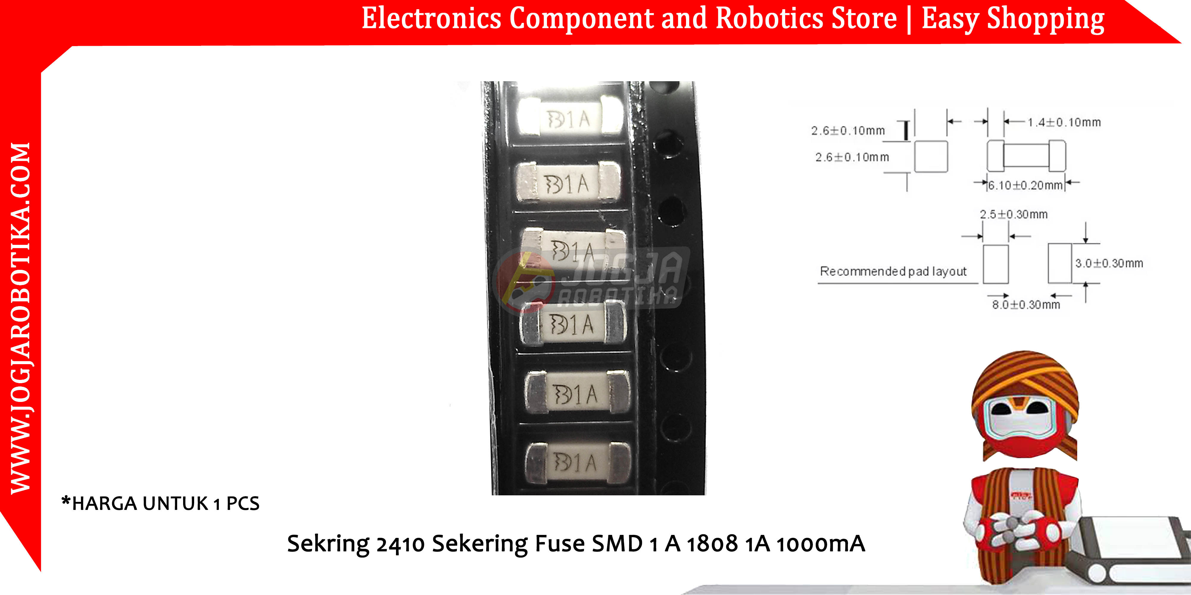 Sekring 2410 Sekering Fuse SMD 1 A 1808 1A 1000mA