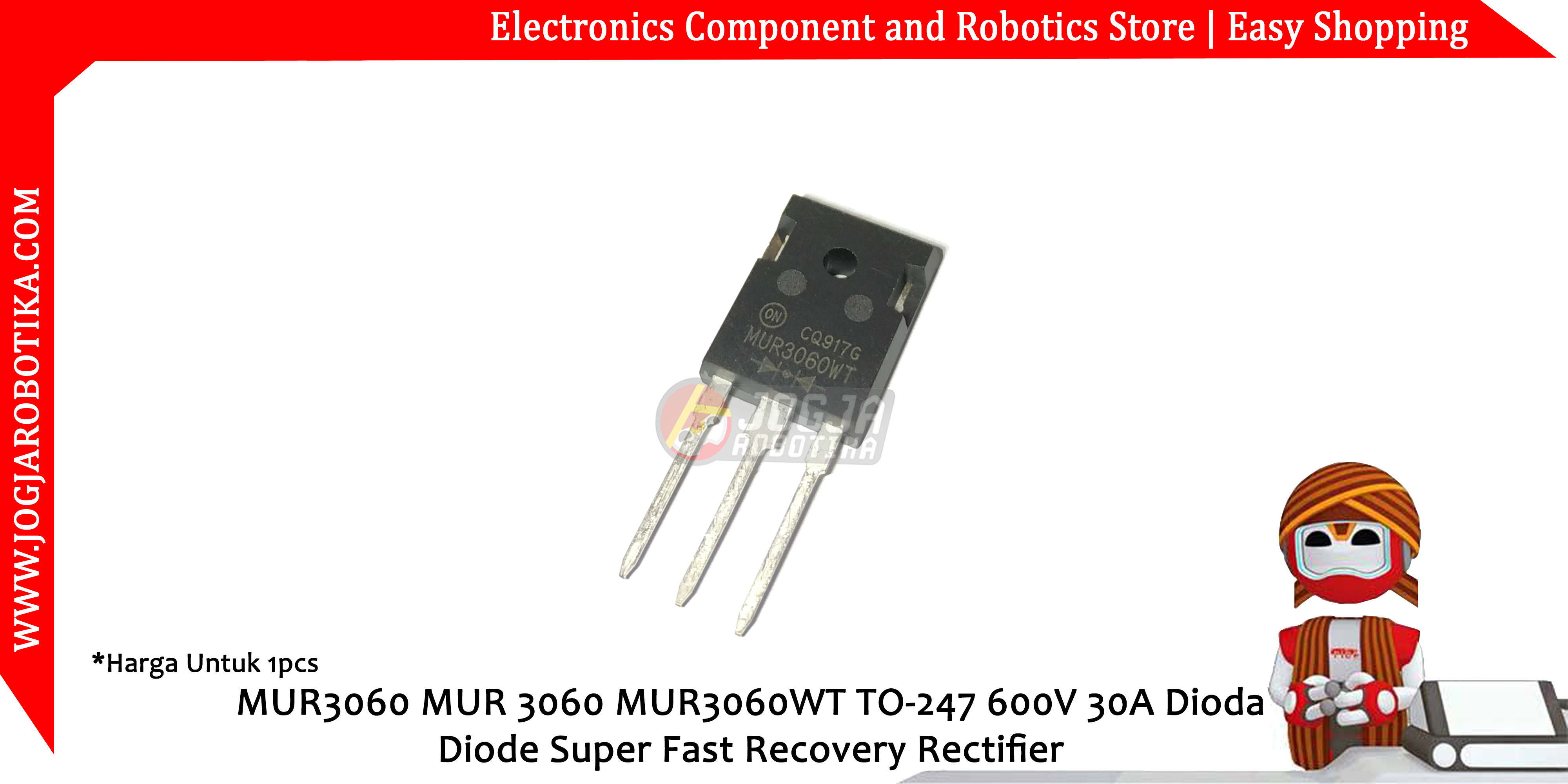 MUR3060 MUR 3060 MUR3060WT TO-247 600V 30A Dioda Diode Super Fast Recovery Rectifier