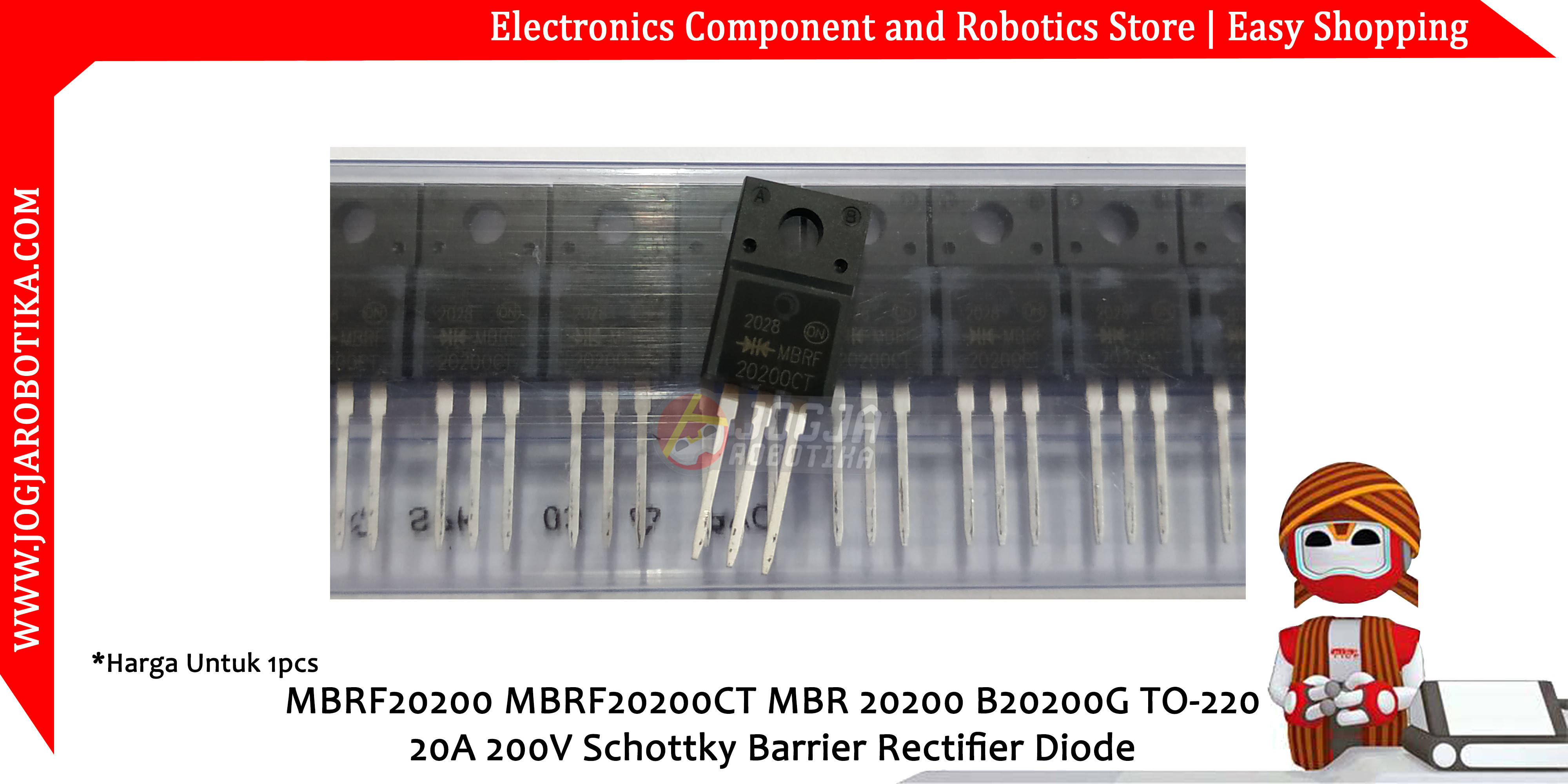 MBRF20200 MBRF20200CT MBR 20200 B20200G TO-220 20A 200V Schottky Barrier Rectifier Diode