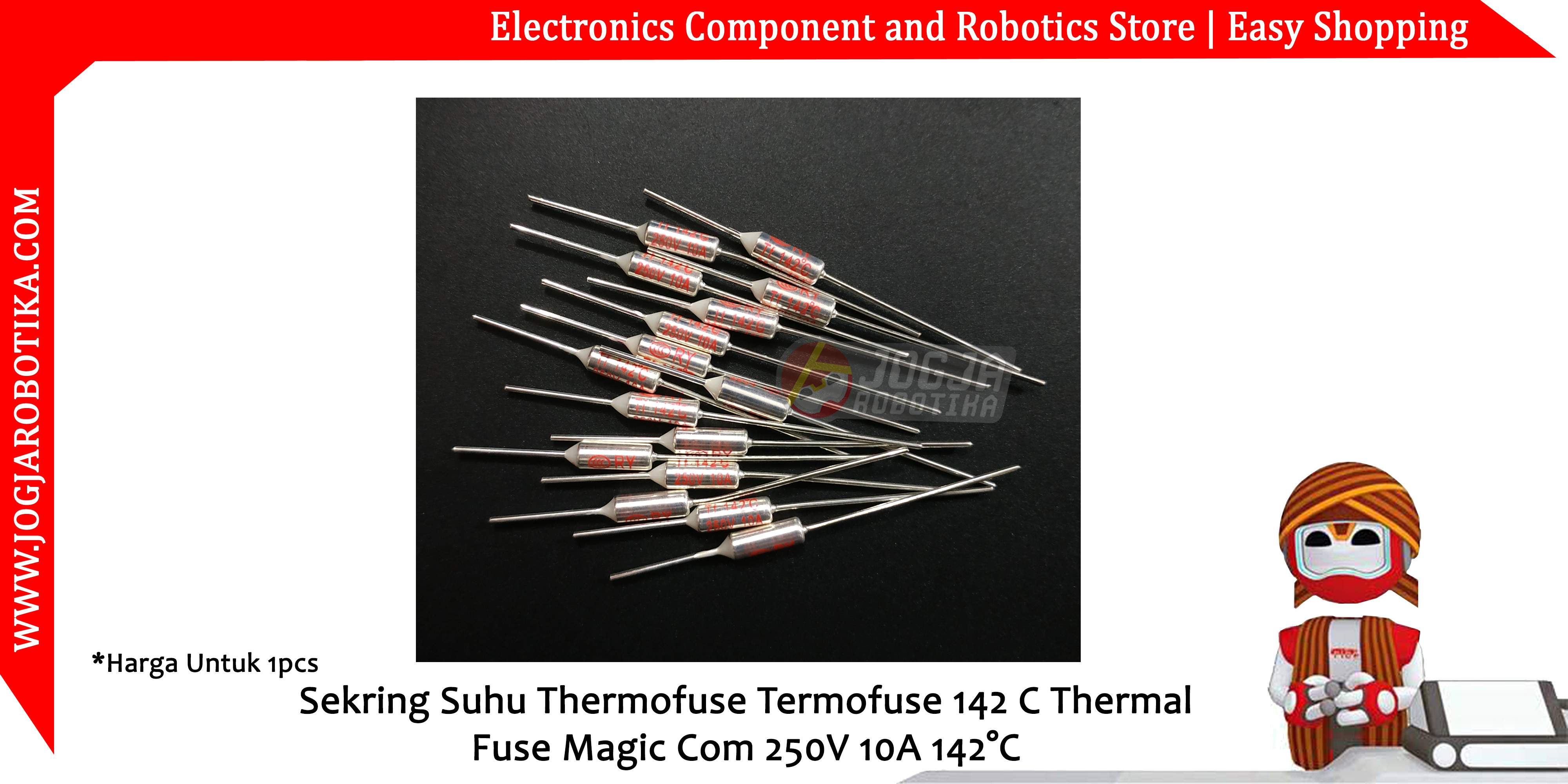 Sekring Suhu Thermofuse Termofuse 142 C Thermal Fuse Magic Com 250V 10A 142°C